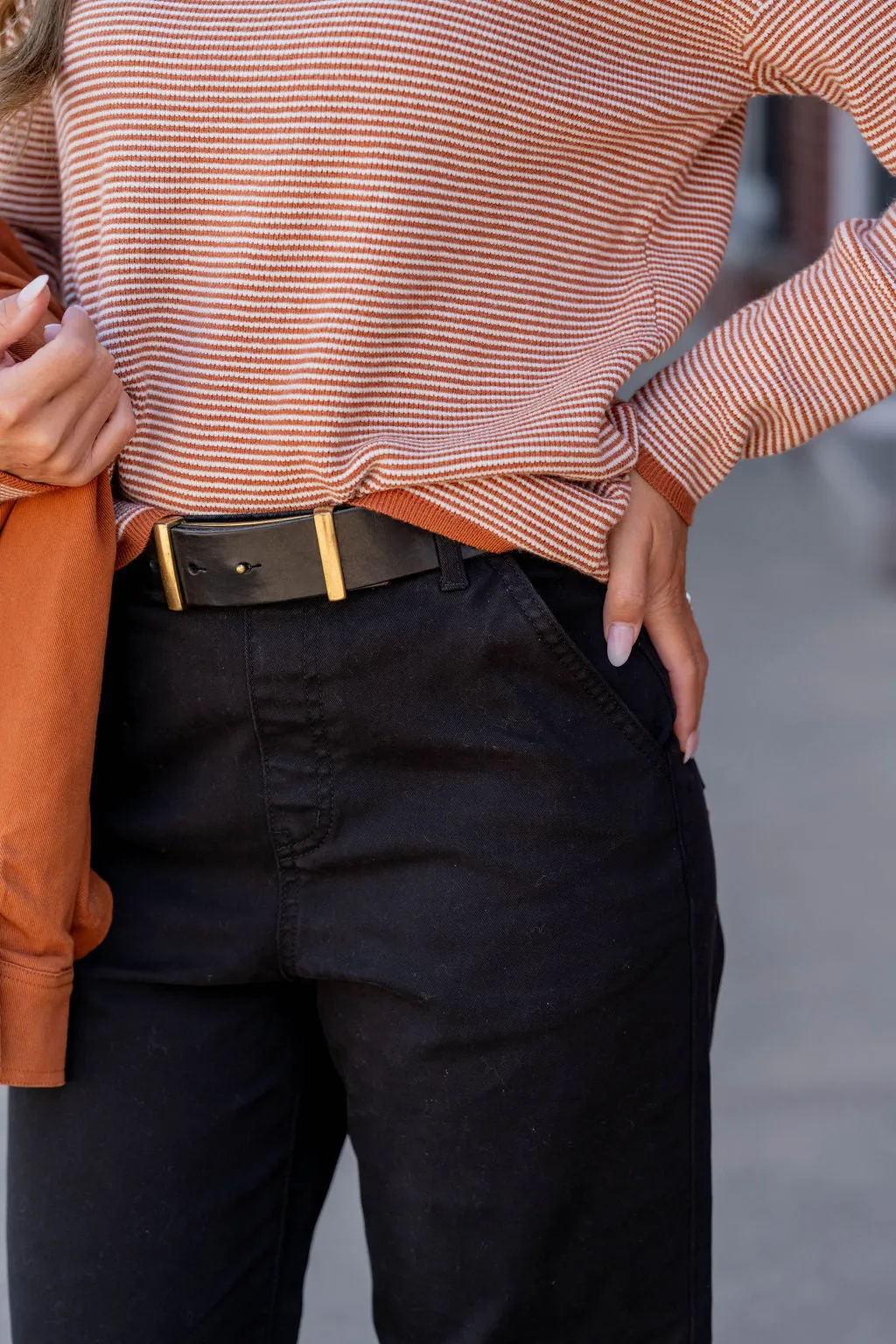 Marled Thin Striped Sweater
