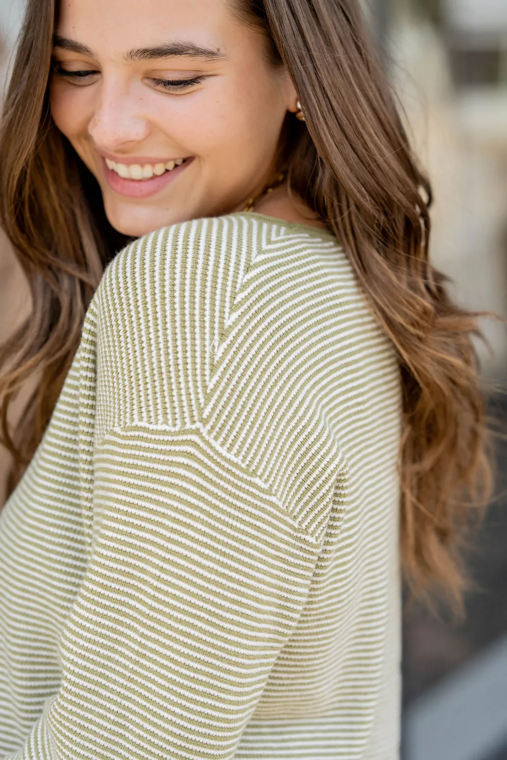 Marled Thin Striped Sweater