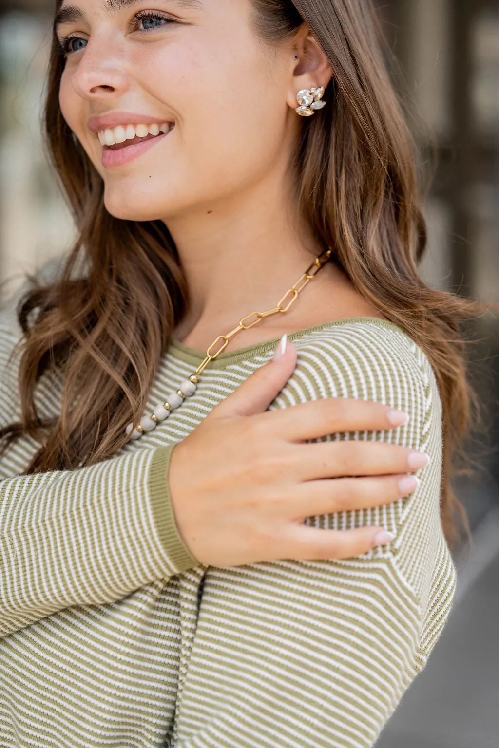 Marled Thin Striped Sweater