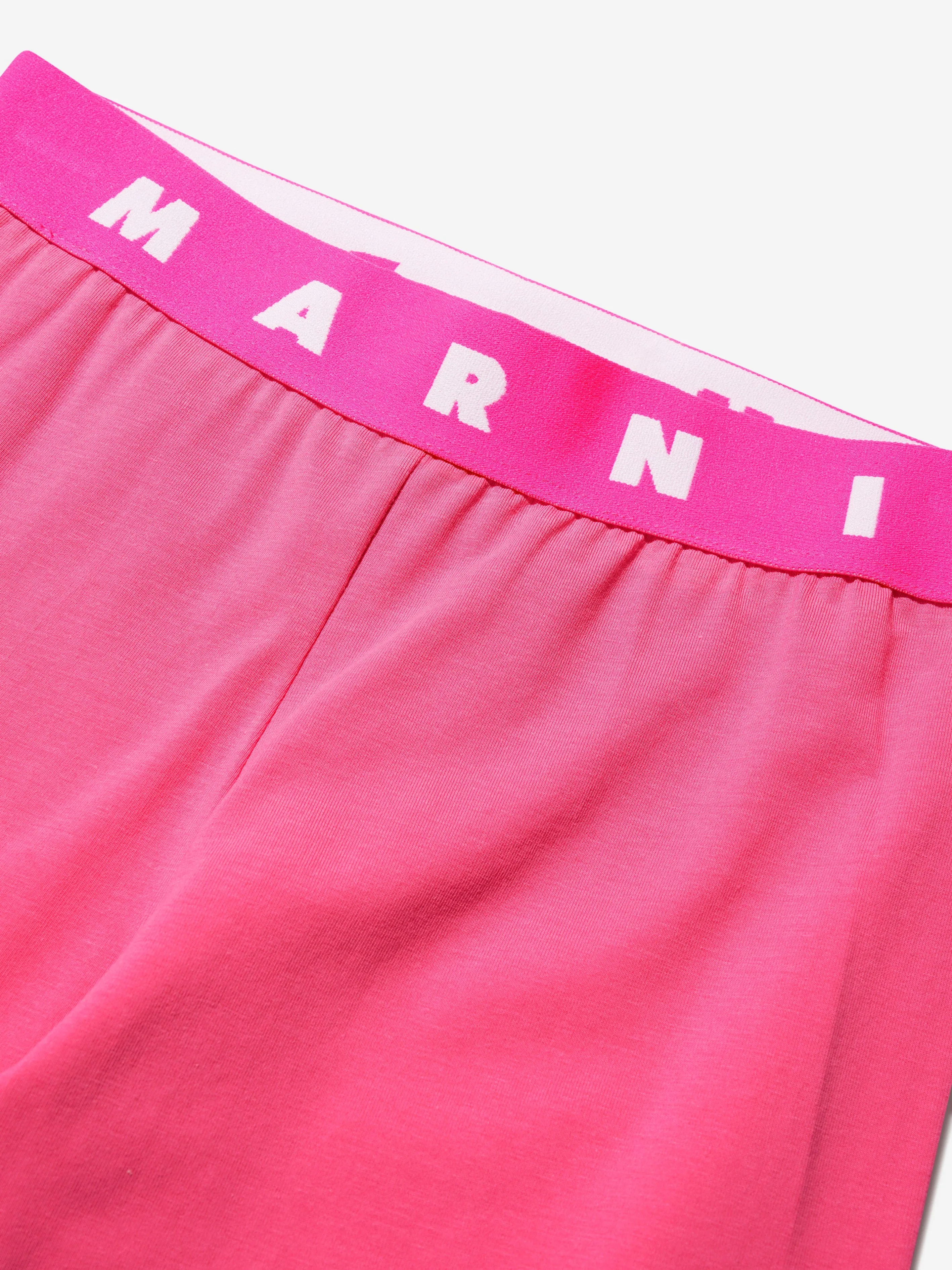 MARNI Girls Logo Band Leggings in Pink