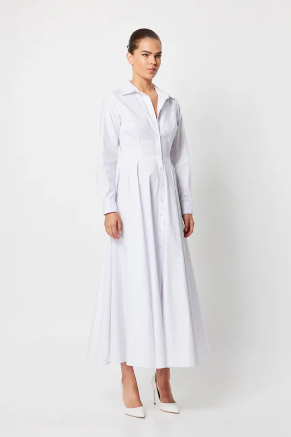 Marseille Maxi Shirt Dress White