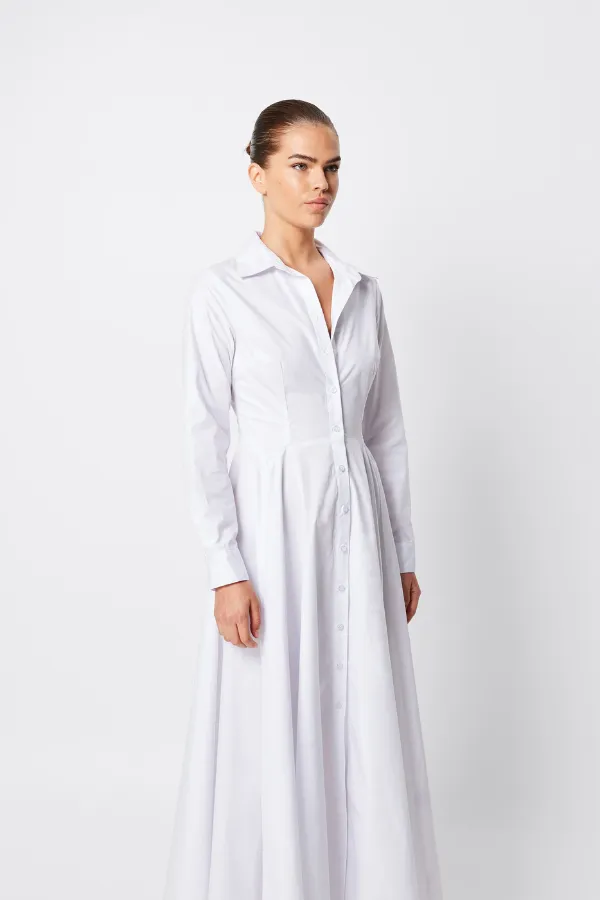Marseille Maxi Shirt Dress White