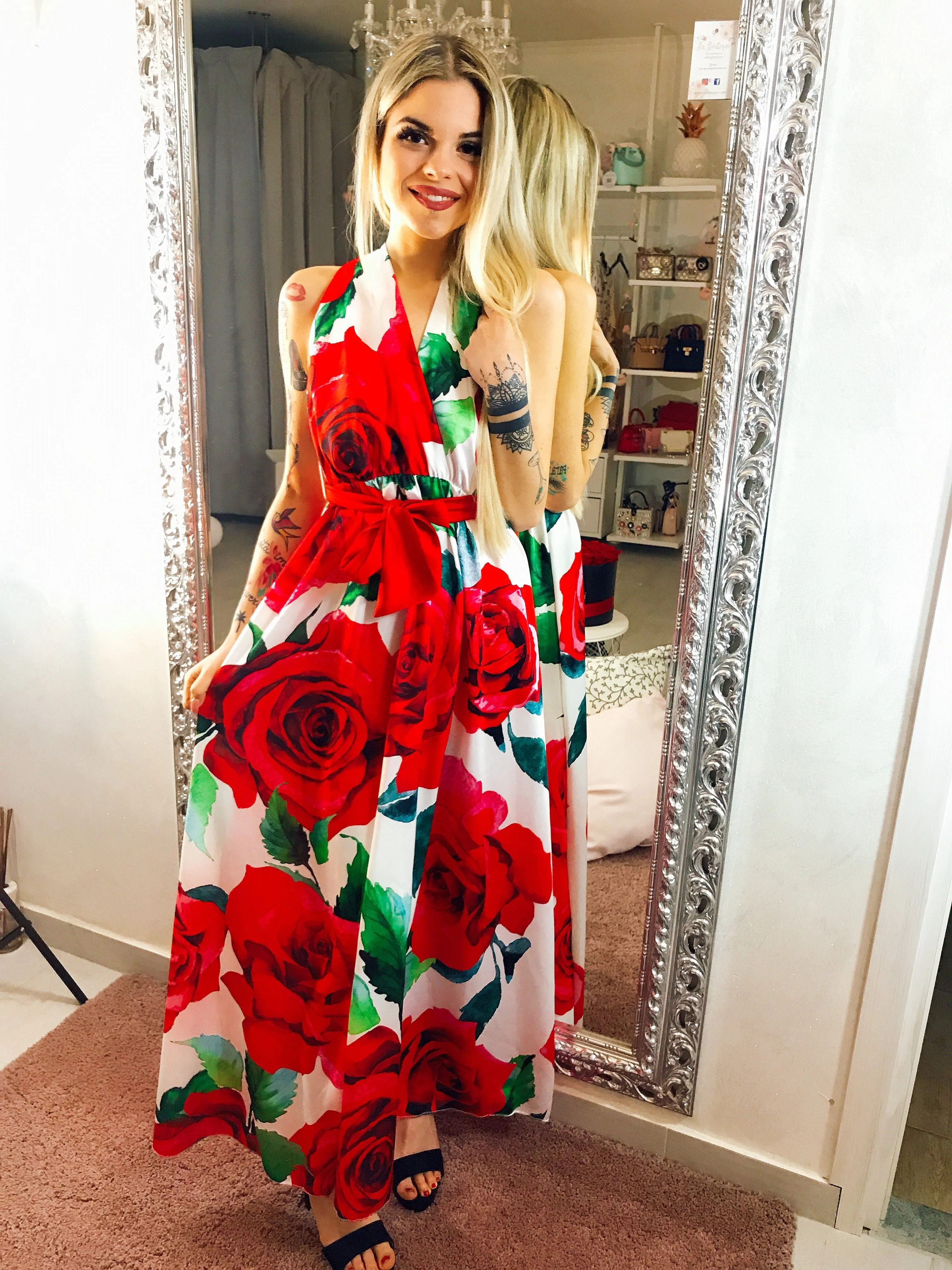 Maxi Dress con Rose