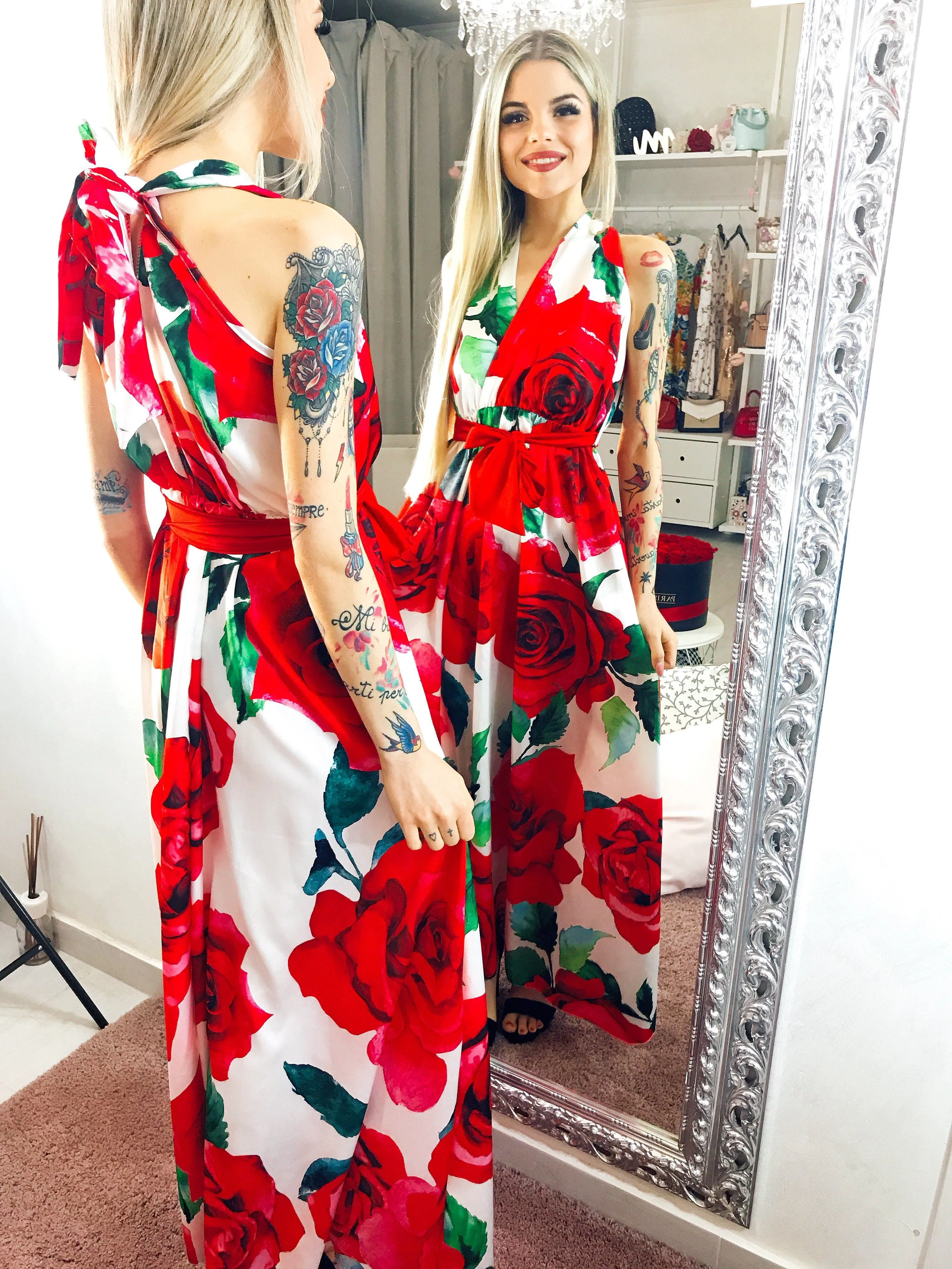 Maxi Dress con Rose