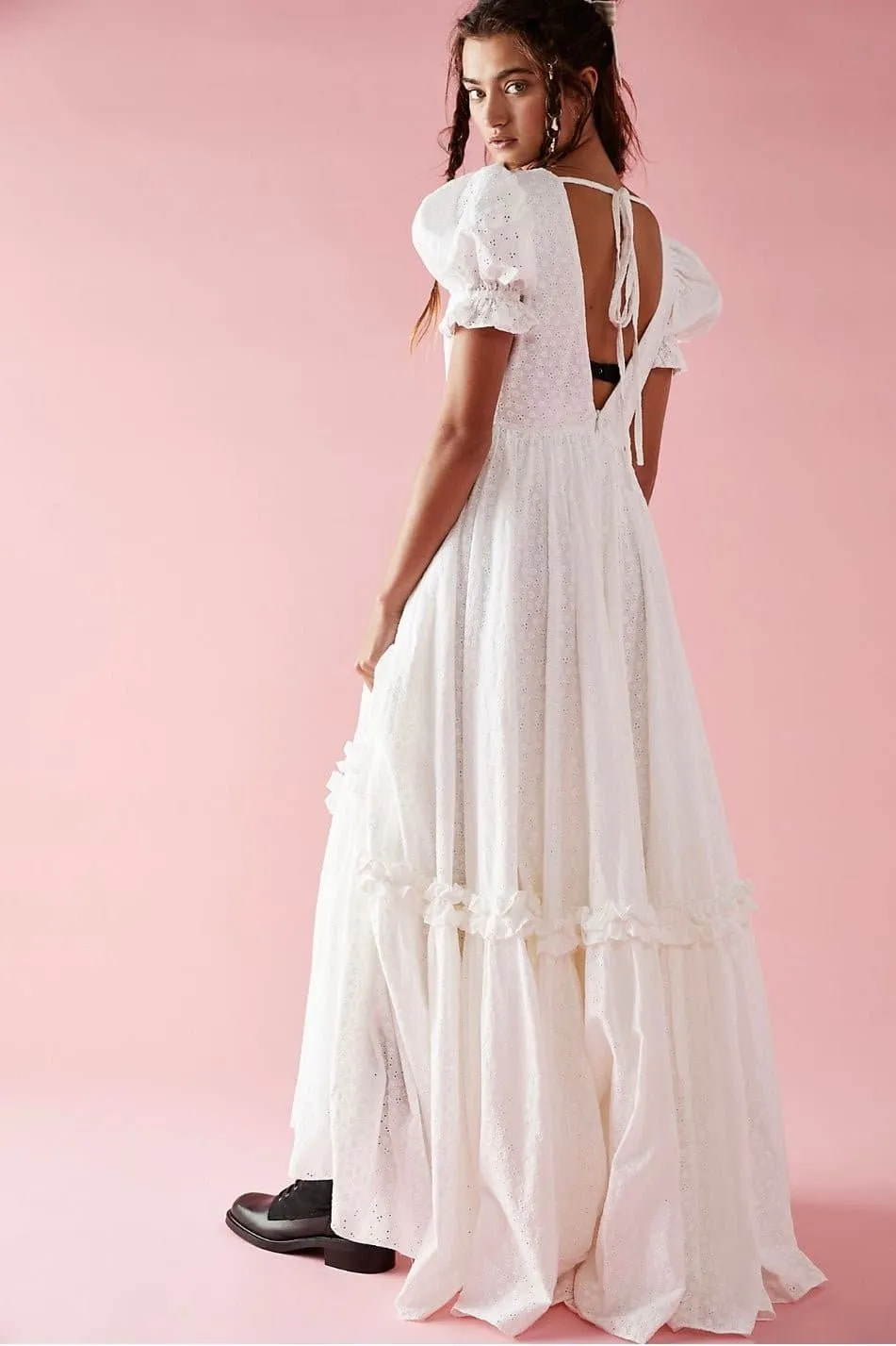 MAXI V NECK ANSEL BOHO WEDDING DRESS