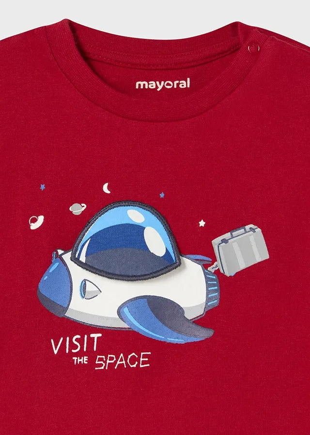 Mayoral 2014 069 - Red Long Sleeve Space T-Shirt