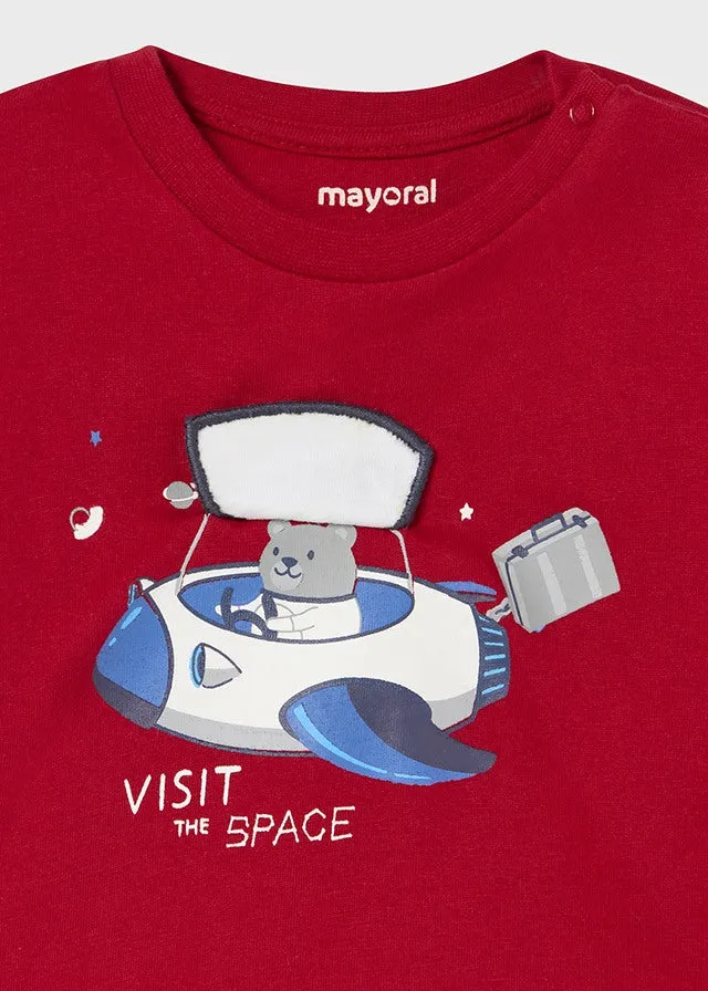Mayoral 2014 069 - Red Long Sleeve Space T-Shirt