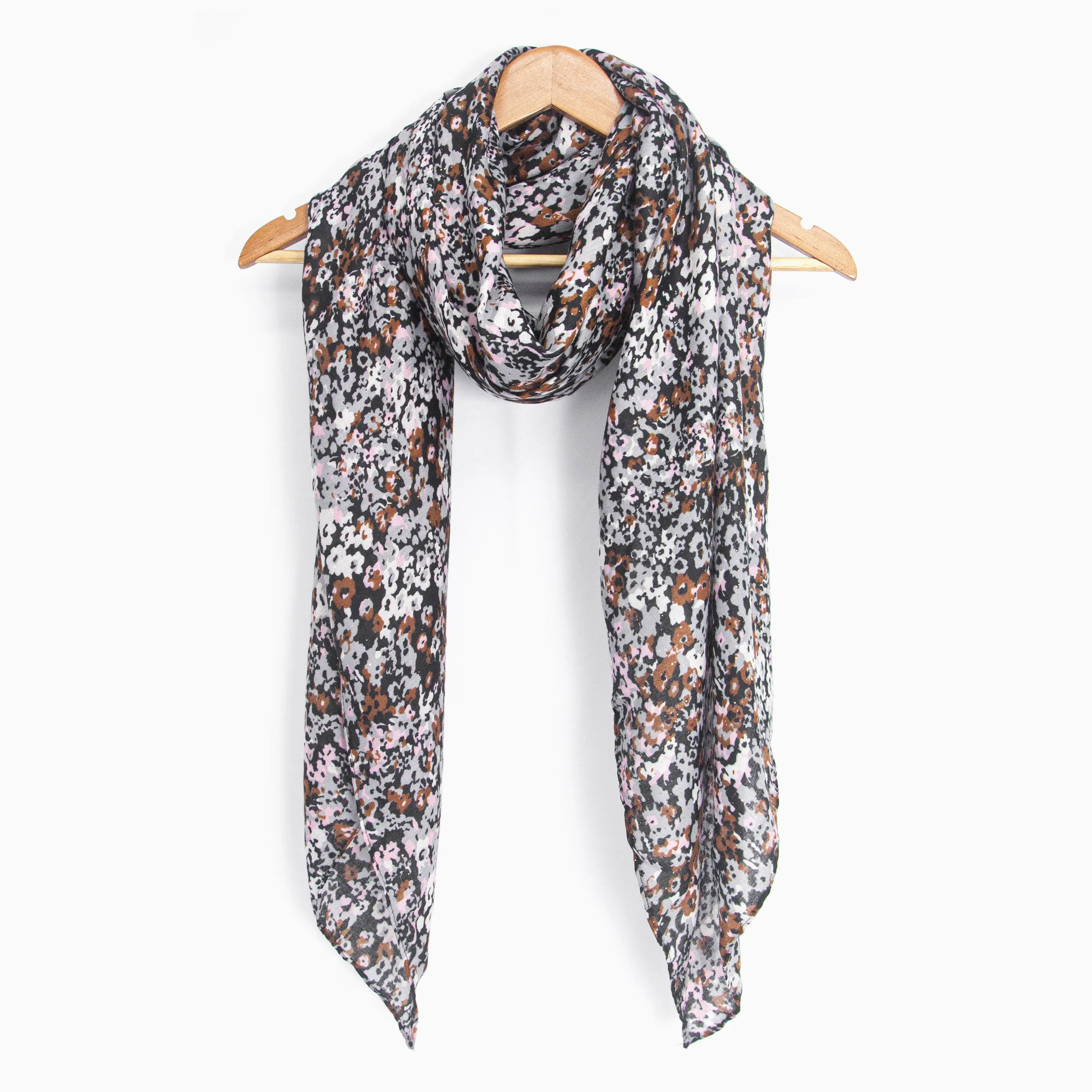 Meera Lightweight Scarf - Neutral, Floral