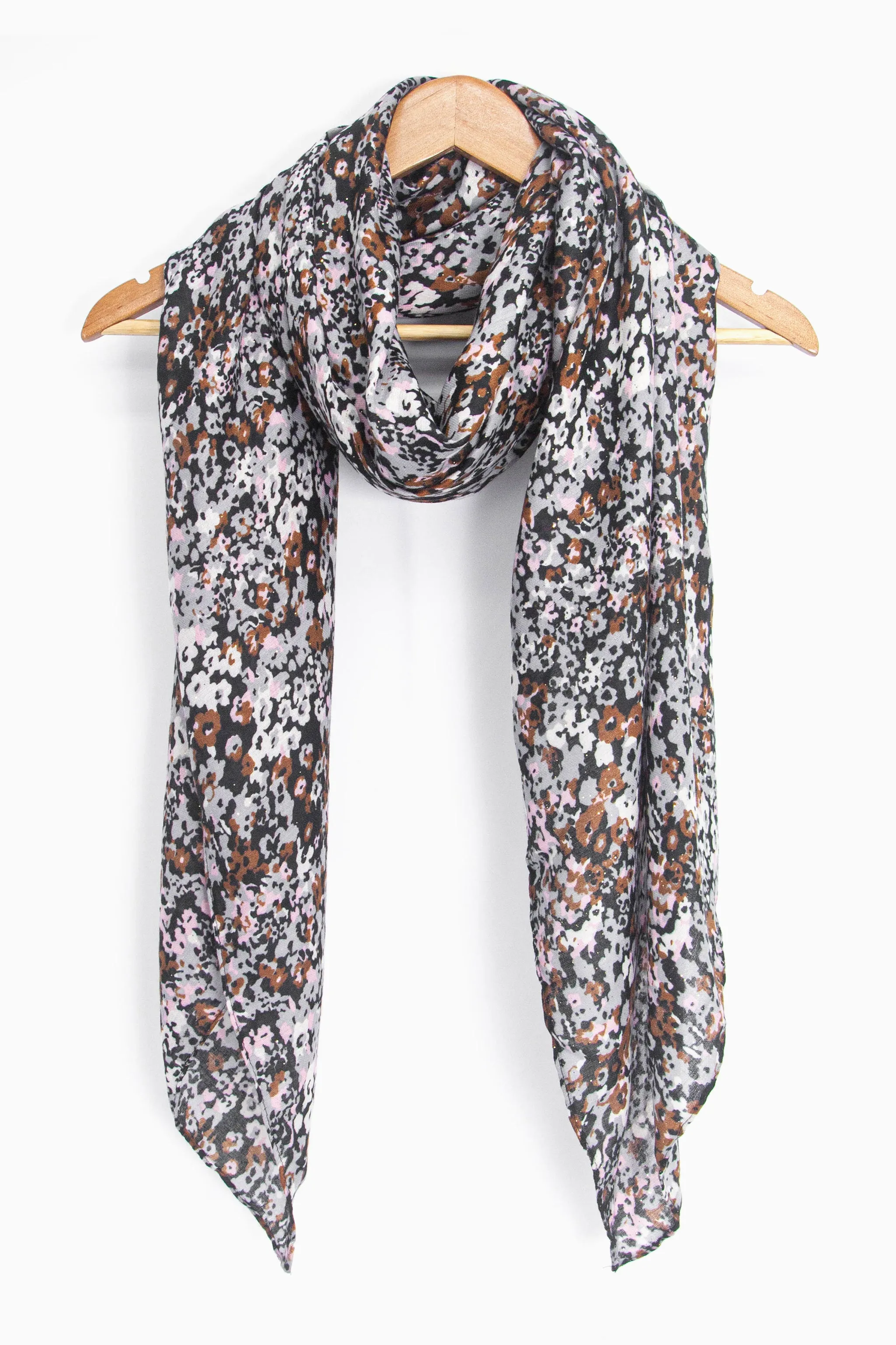 Meera Lightweight Scarf - Neutral, Floral