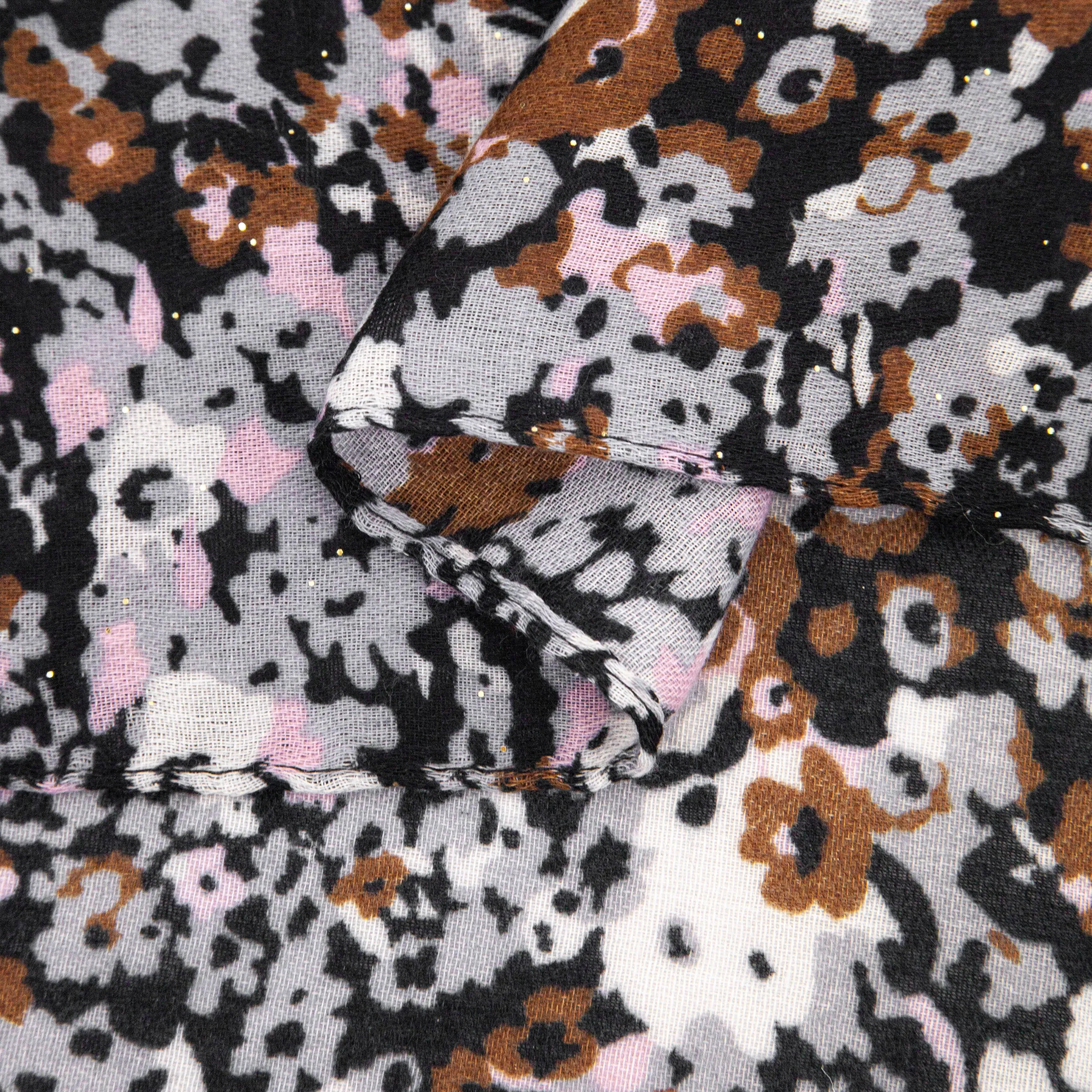 Meera Lightweight Scarf - Neutral, Floral