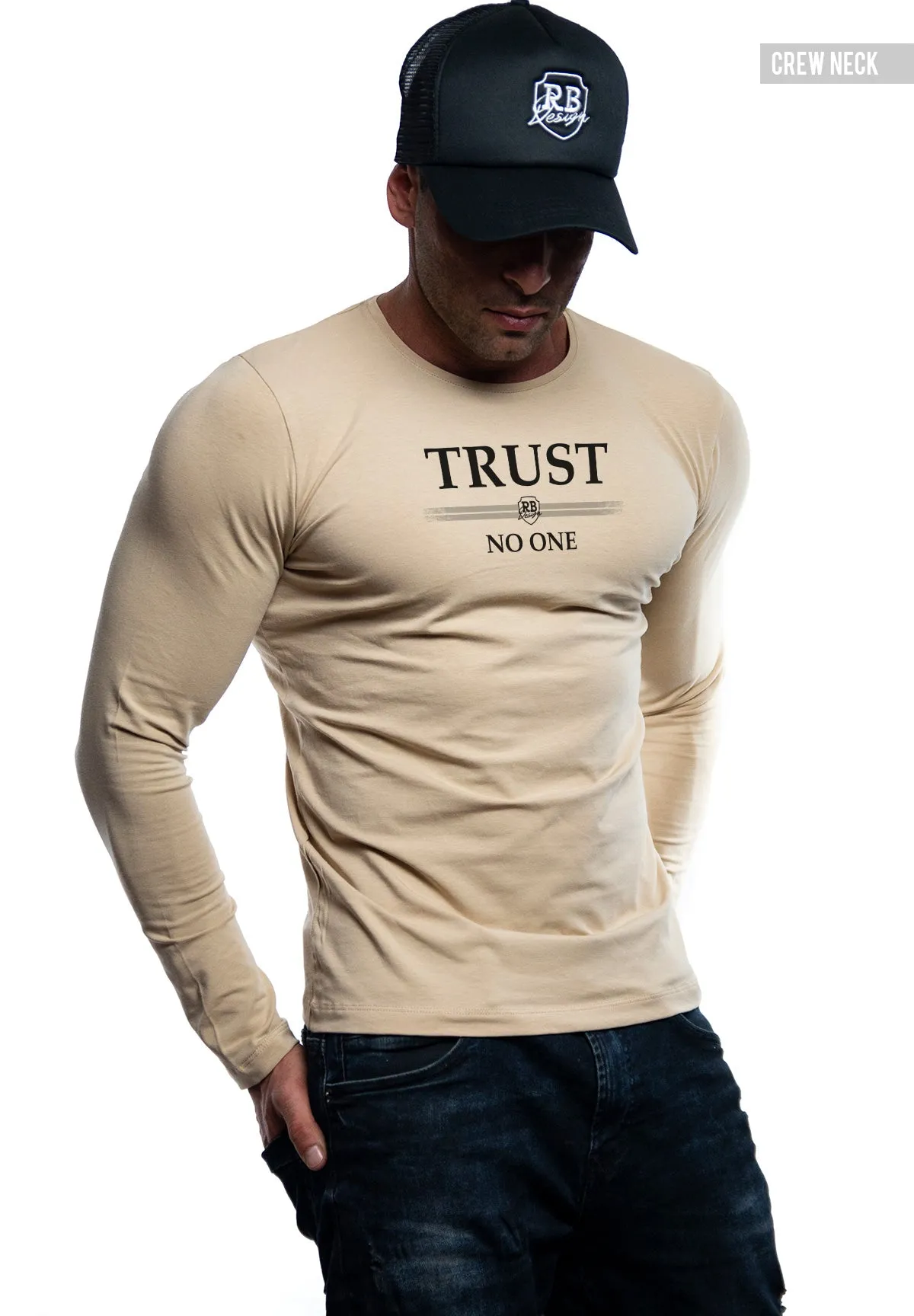 Mens Long Sleeve T-shirt "TRUST NO ONE" MD976