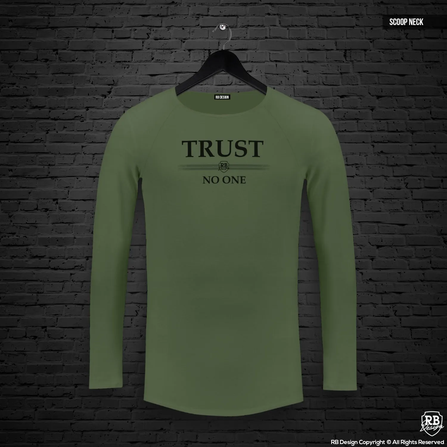 Mens Long Sleeve T-shirt "TRUST NO ONE" MD976