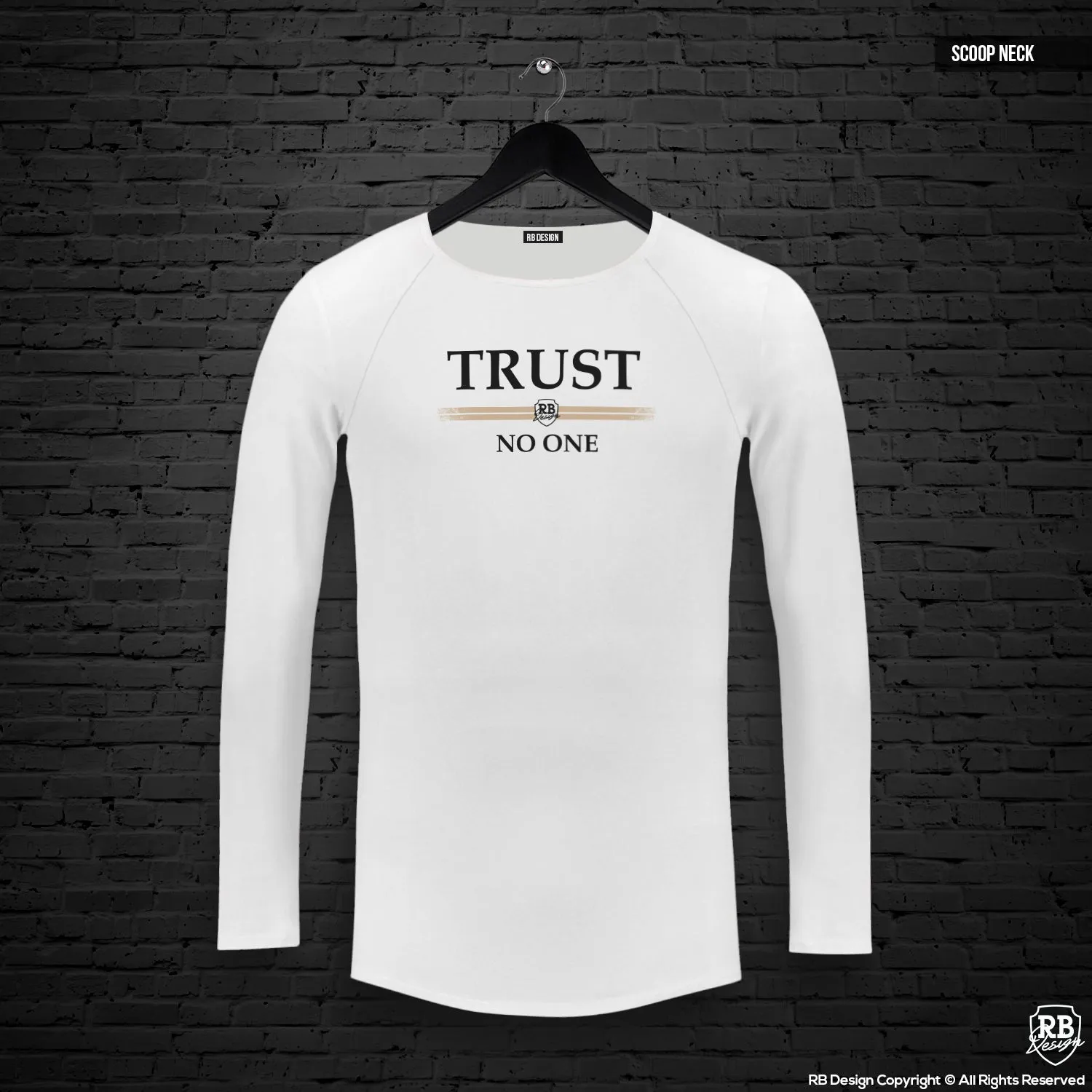 Mens Long Sleeve T-shirt "TRUST NO ONE" MD976