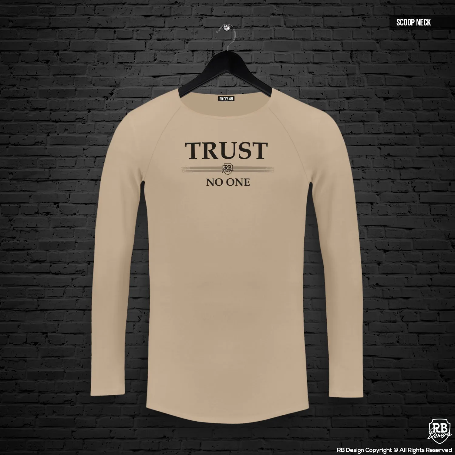 Mens Long Sleeve T-shirt "TRUST NO ONE" MD976