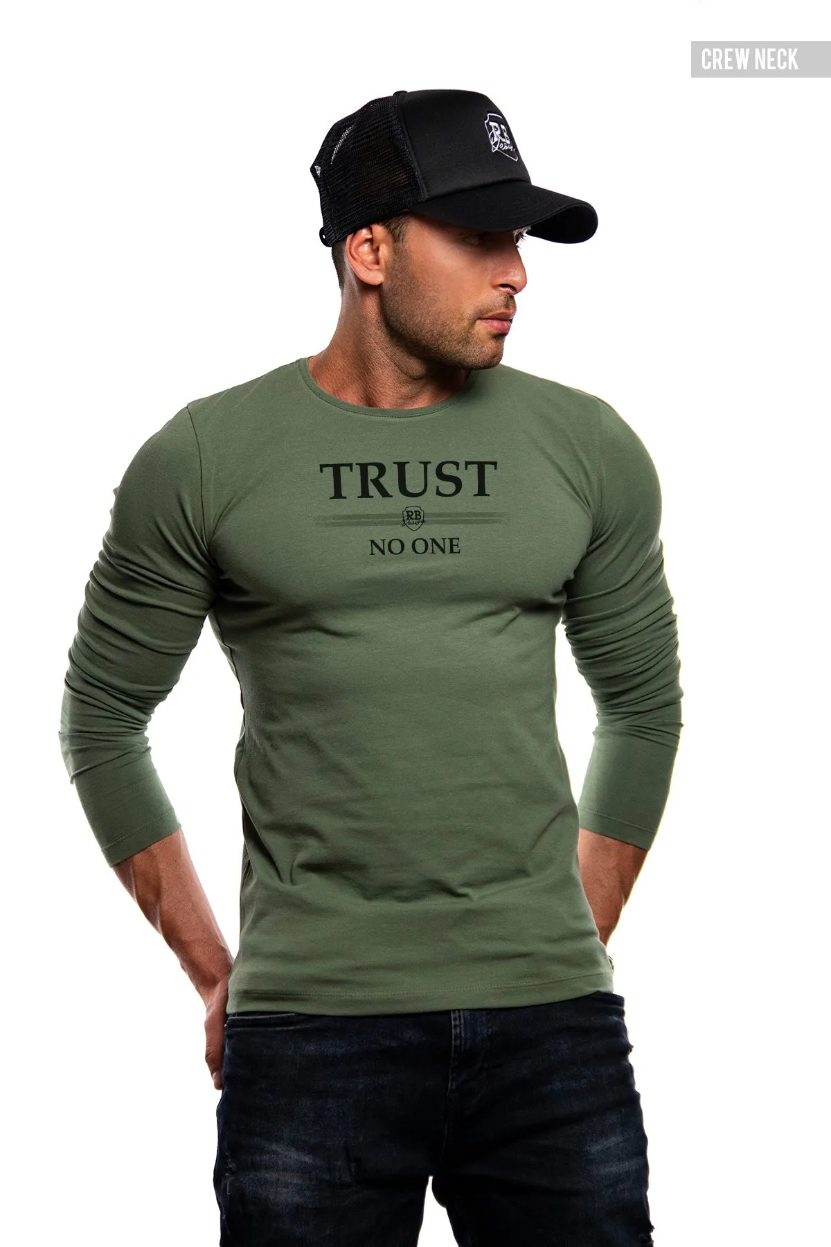 Mens Long Sleeve T-shirt "TRUST NO ONE" MD976