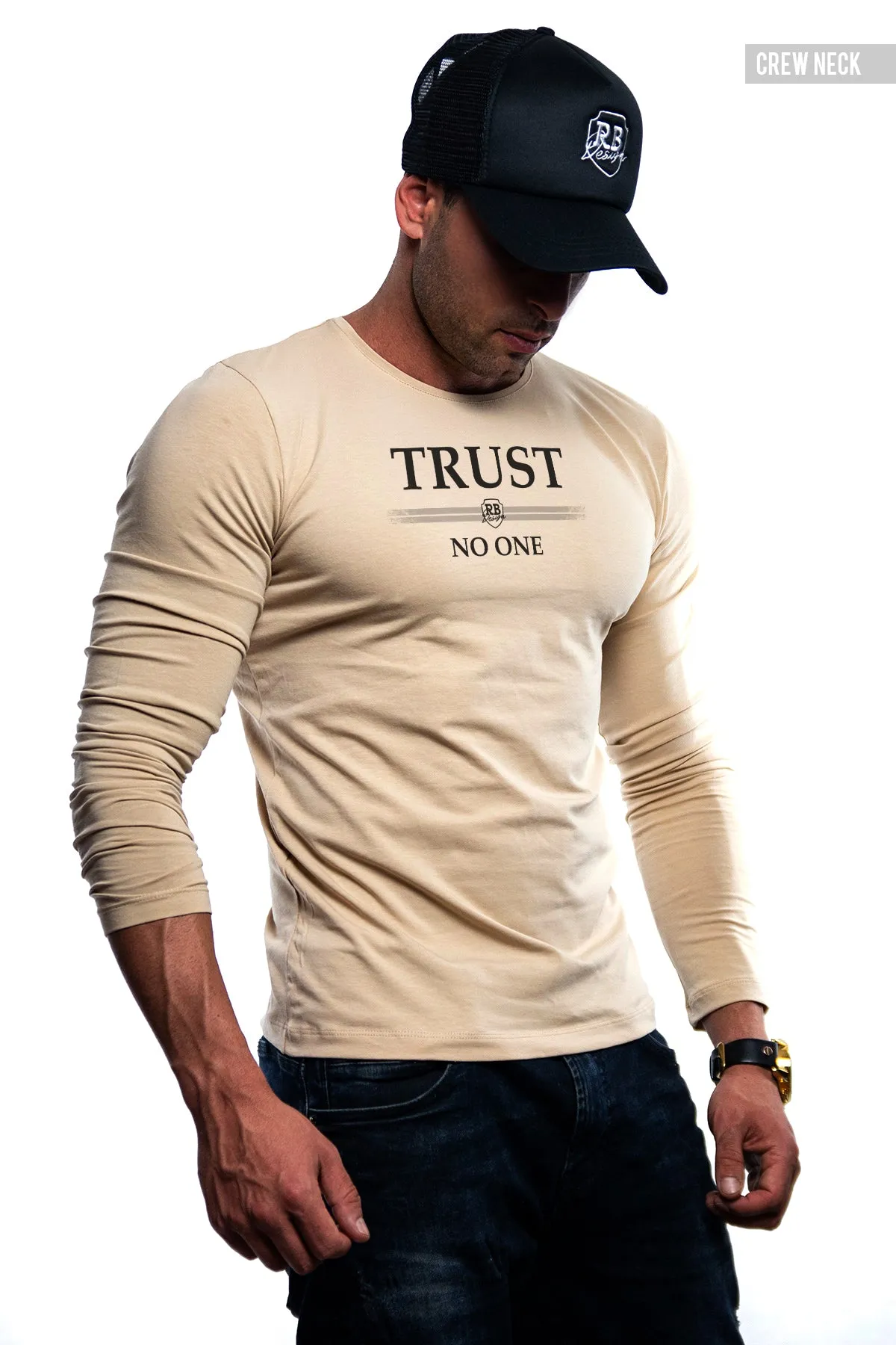 Mens Long Sleeve T-shirt "TRUST NO ONE" MD976