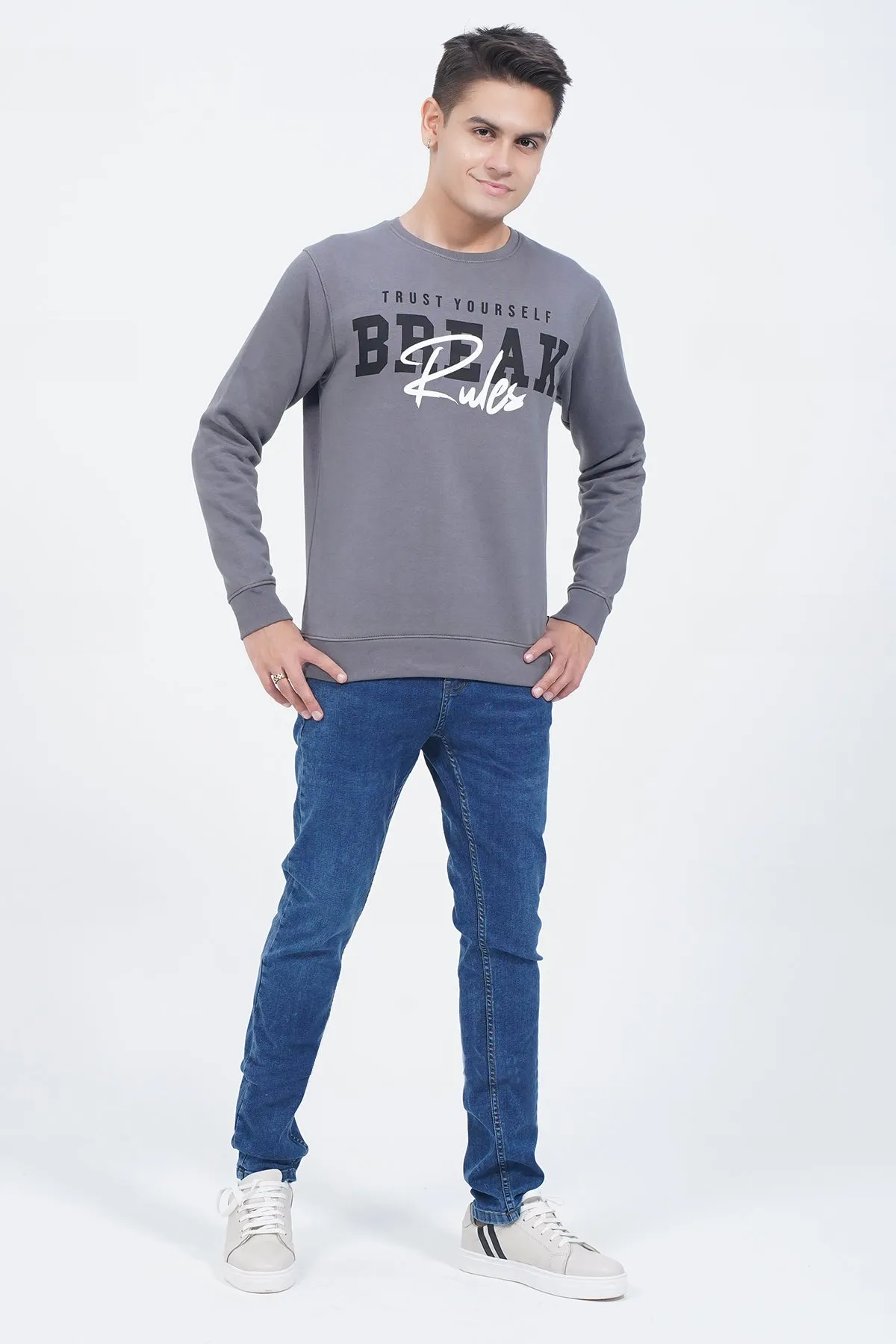 Mens "DOUGER" Crewneck Long Sleeve Sweatshirt