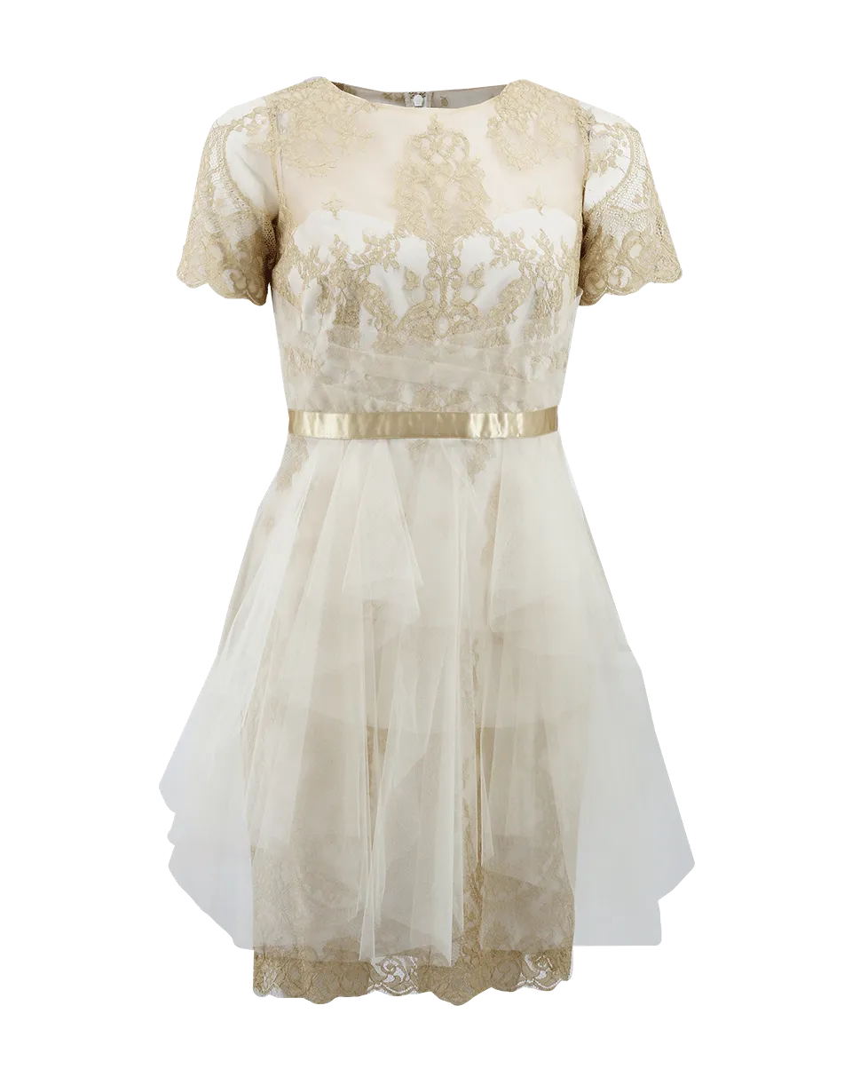 Metallic Lace Dress