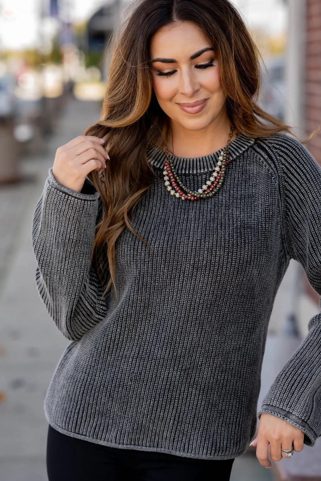 Mineral Wash Knit Sweater