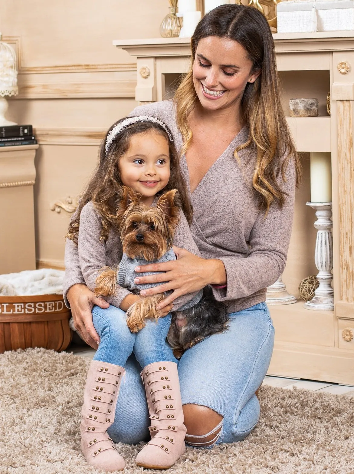 Mommy and Me Dress in Style Wrap Top
