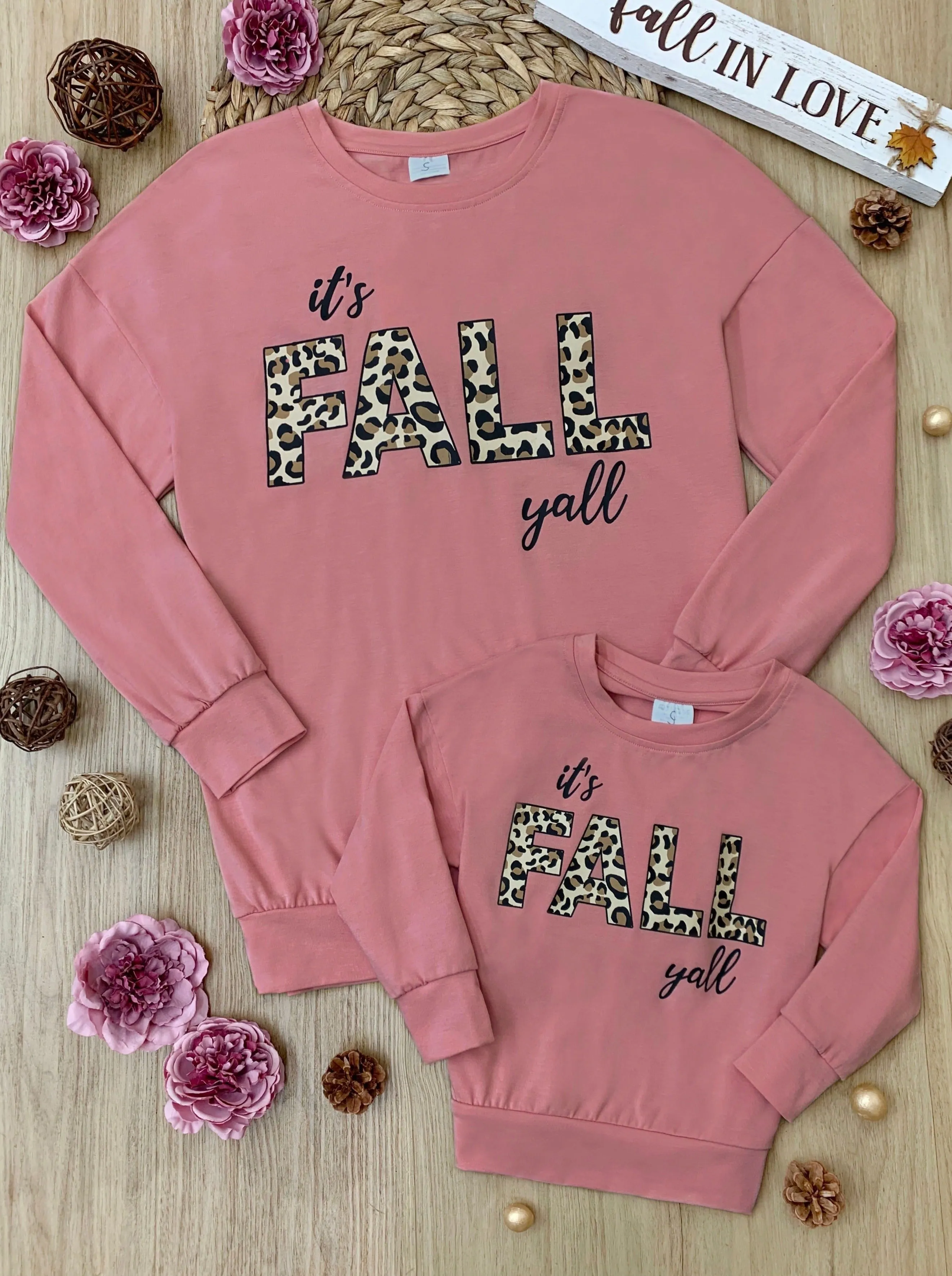 Mommy and Me Fall Y'all Long Sleeve Top