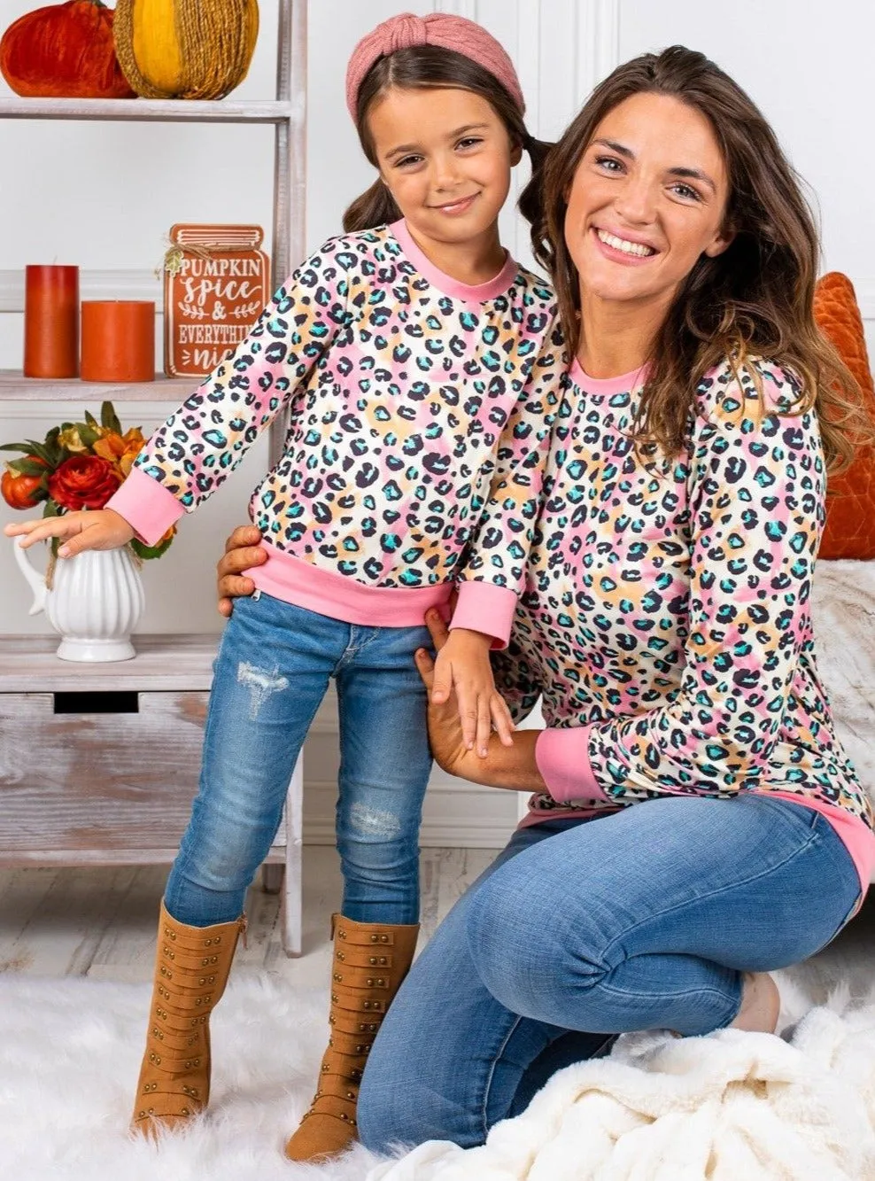 Mommy and Me Pastel Leopard Top