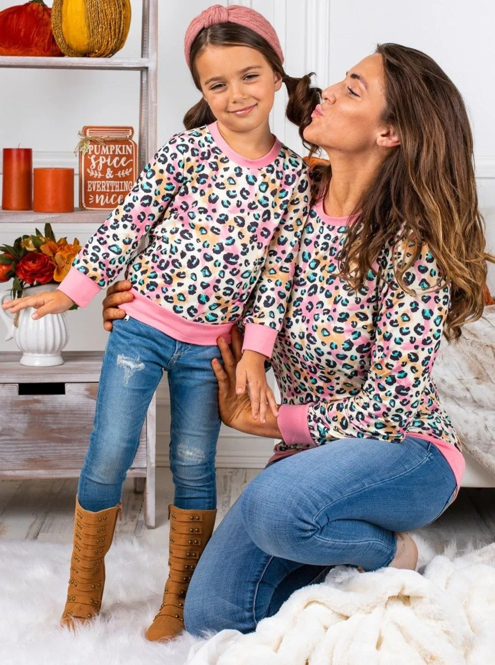 Mommy and Me Pastel Leopard Top