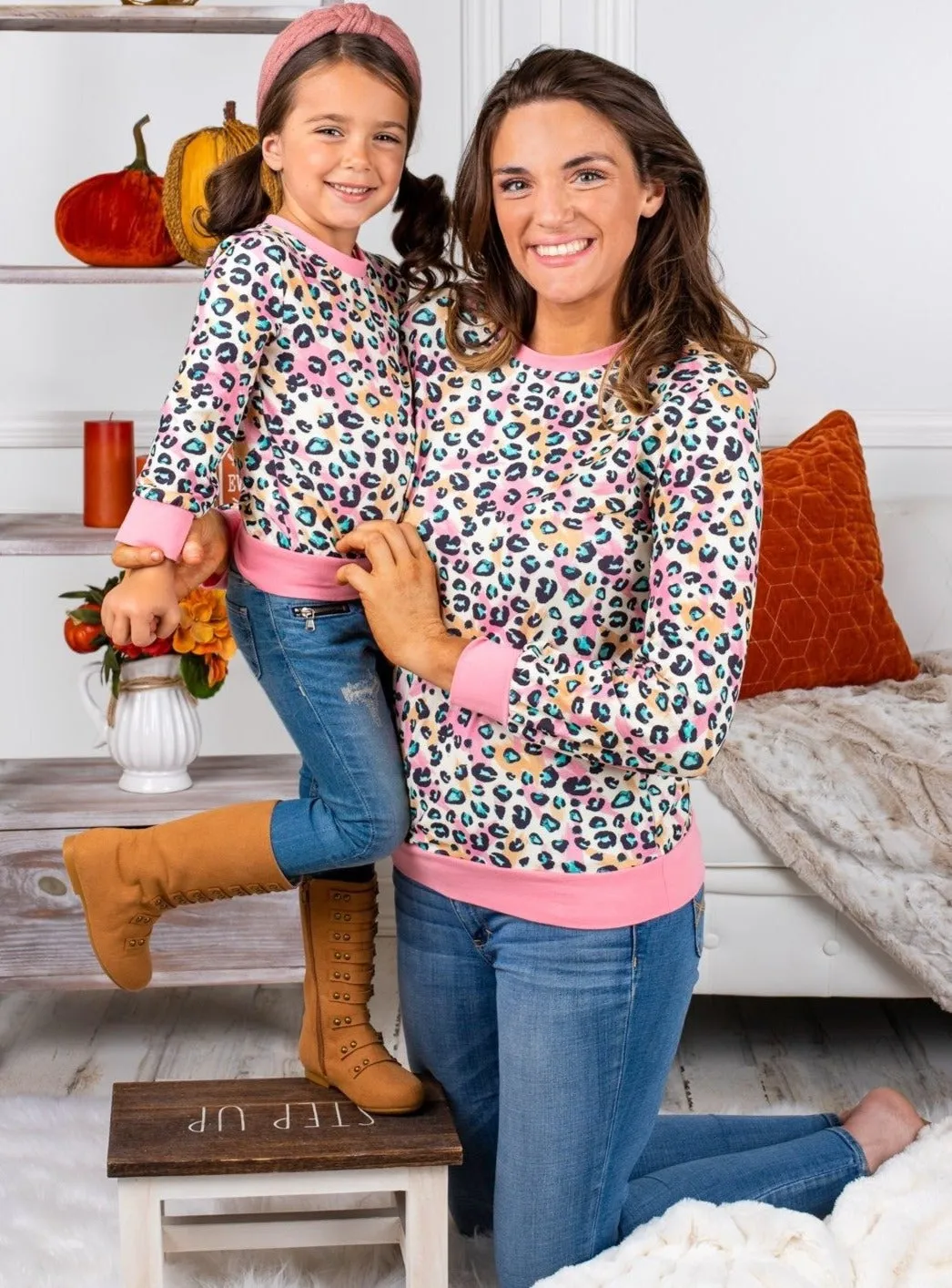 Mommy and Me Pastel Leopard Top