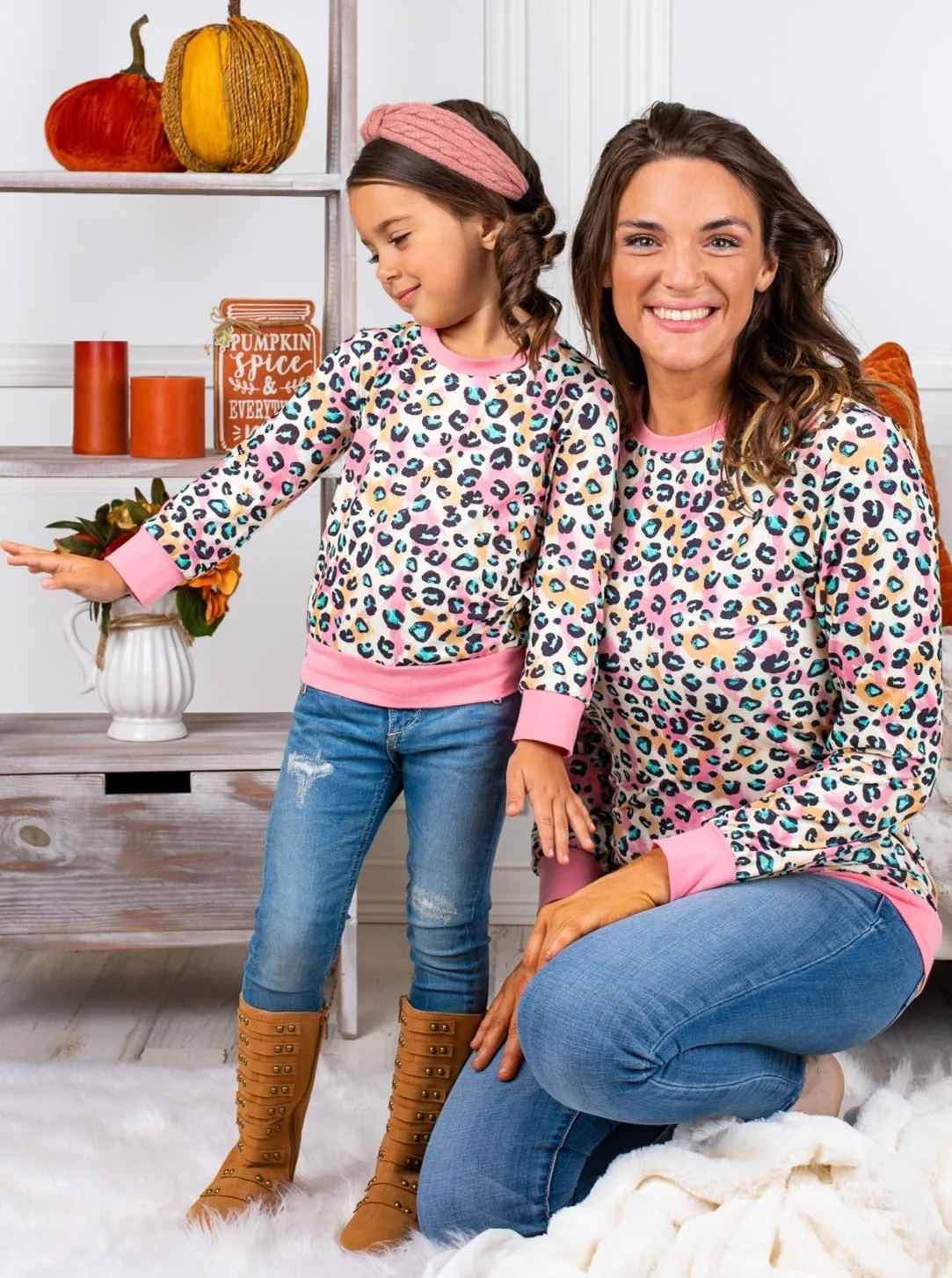 Mommy and Me Pastel Leopard Top
