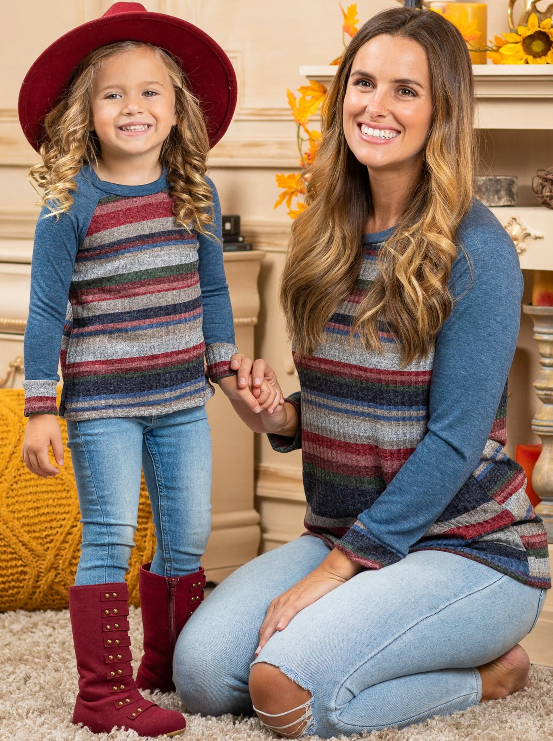 Mommy And Me Striped Like Mama Raglan Top
