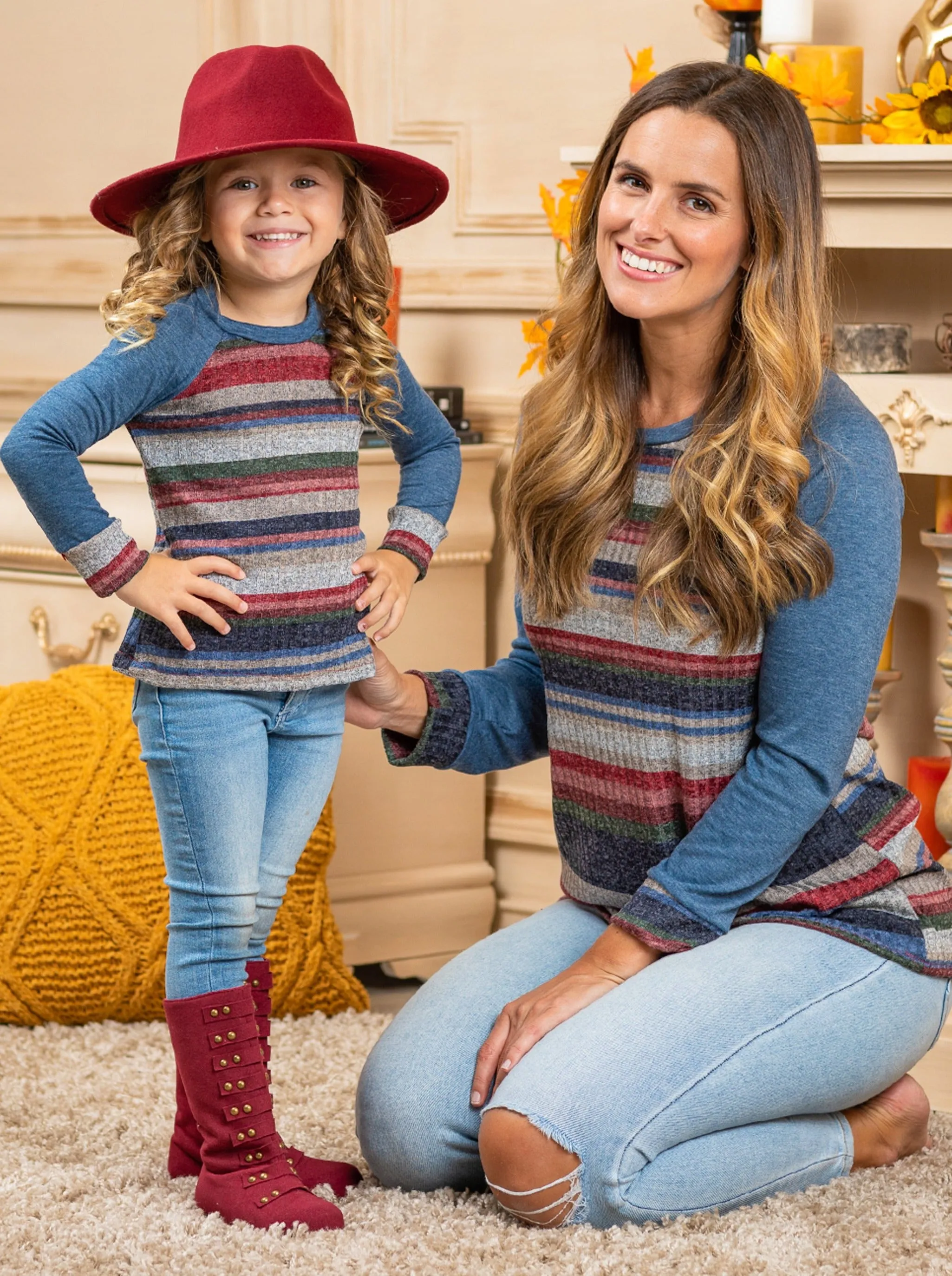 Mommy And Me Striped Like Mama Raglan Top