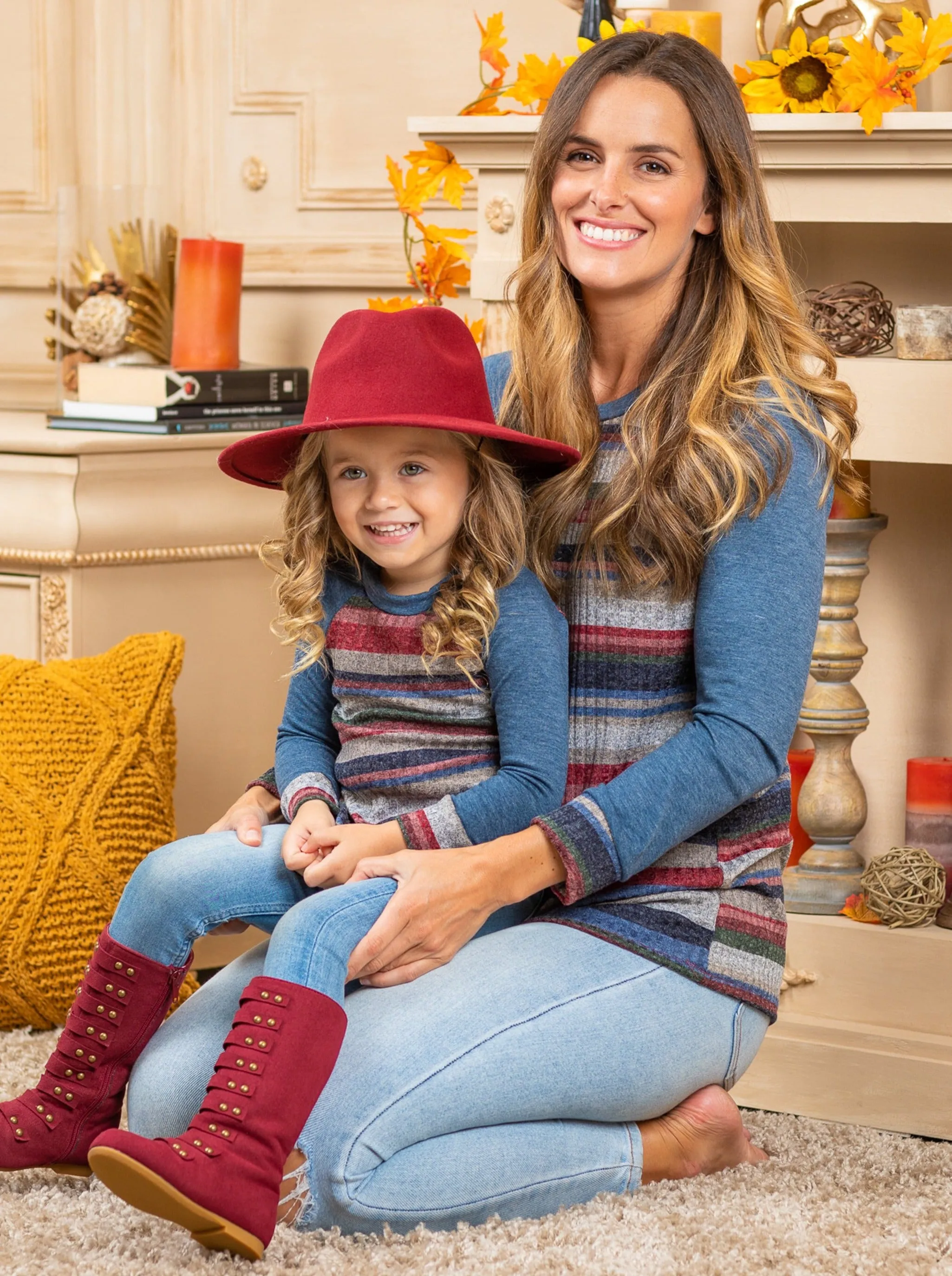 Mommy And Me Striped Like Mama Raglan Top