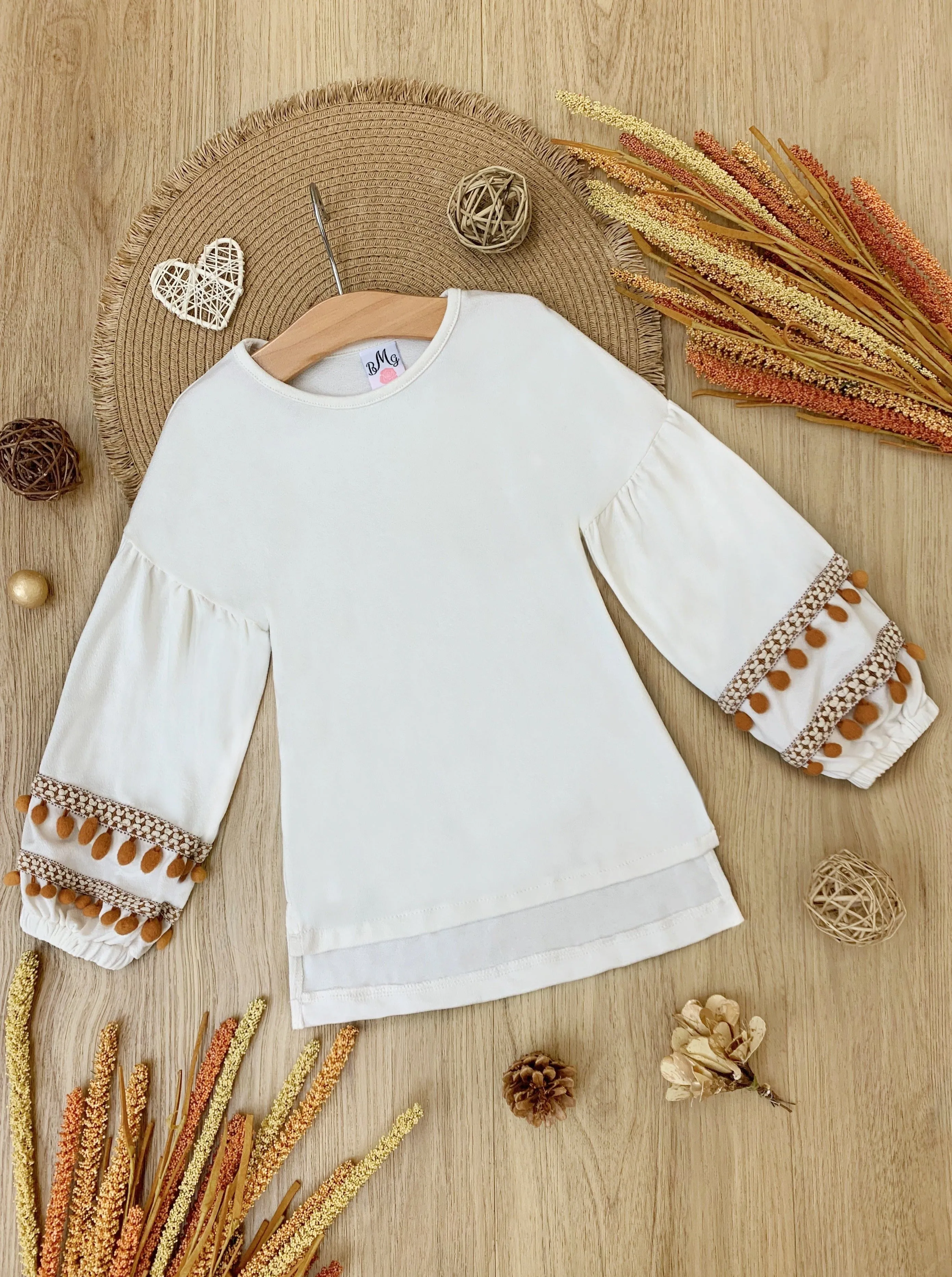 Mommy and Me Tassel Puff Sleeve Top