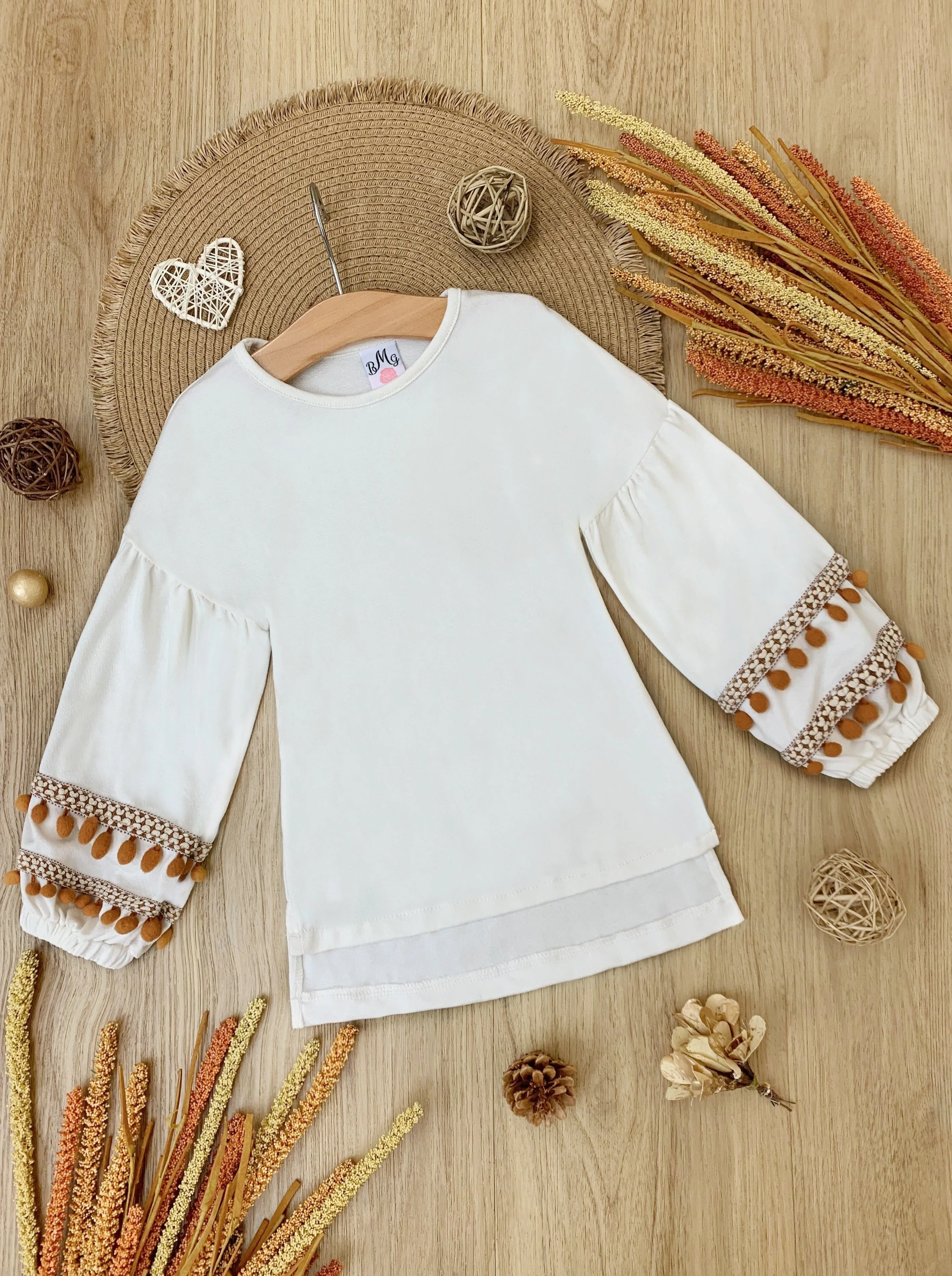 Mommy and Me Tassel Puff Sleeve Top