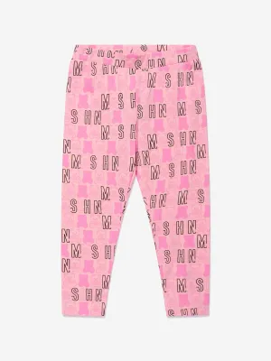 Moschino Baby Girls Cotton Teddy Toy Logo Leggings