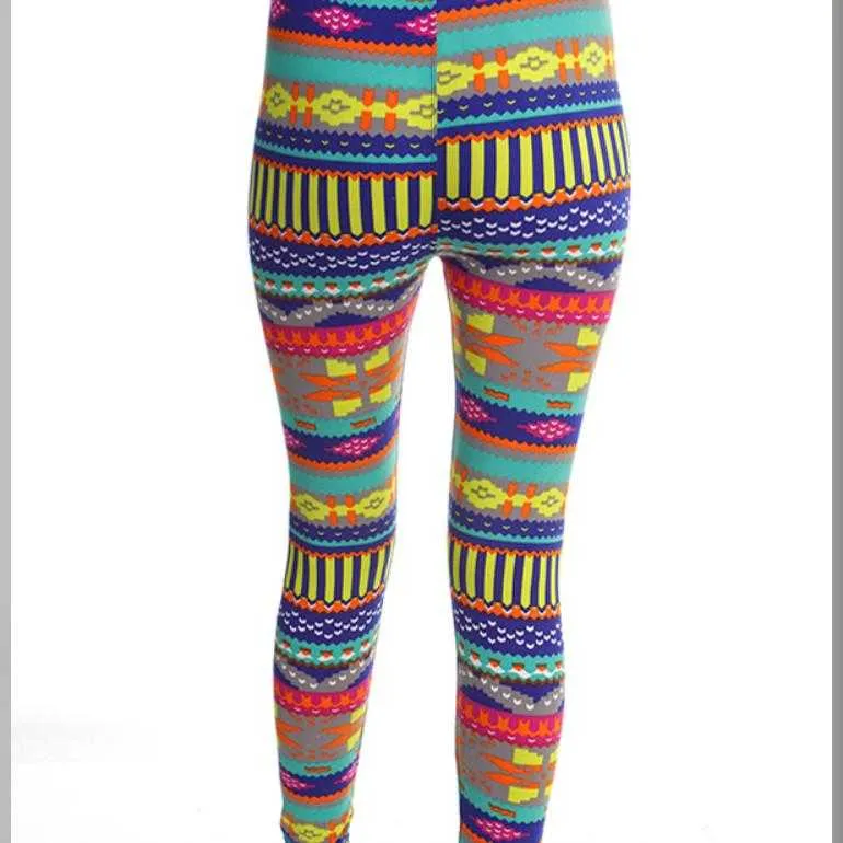 Multi Color Tribal Print Legging