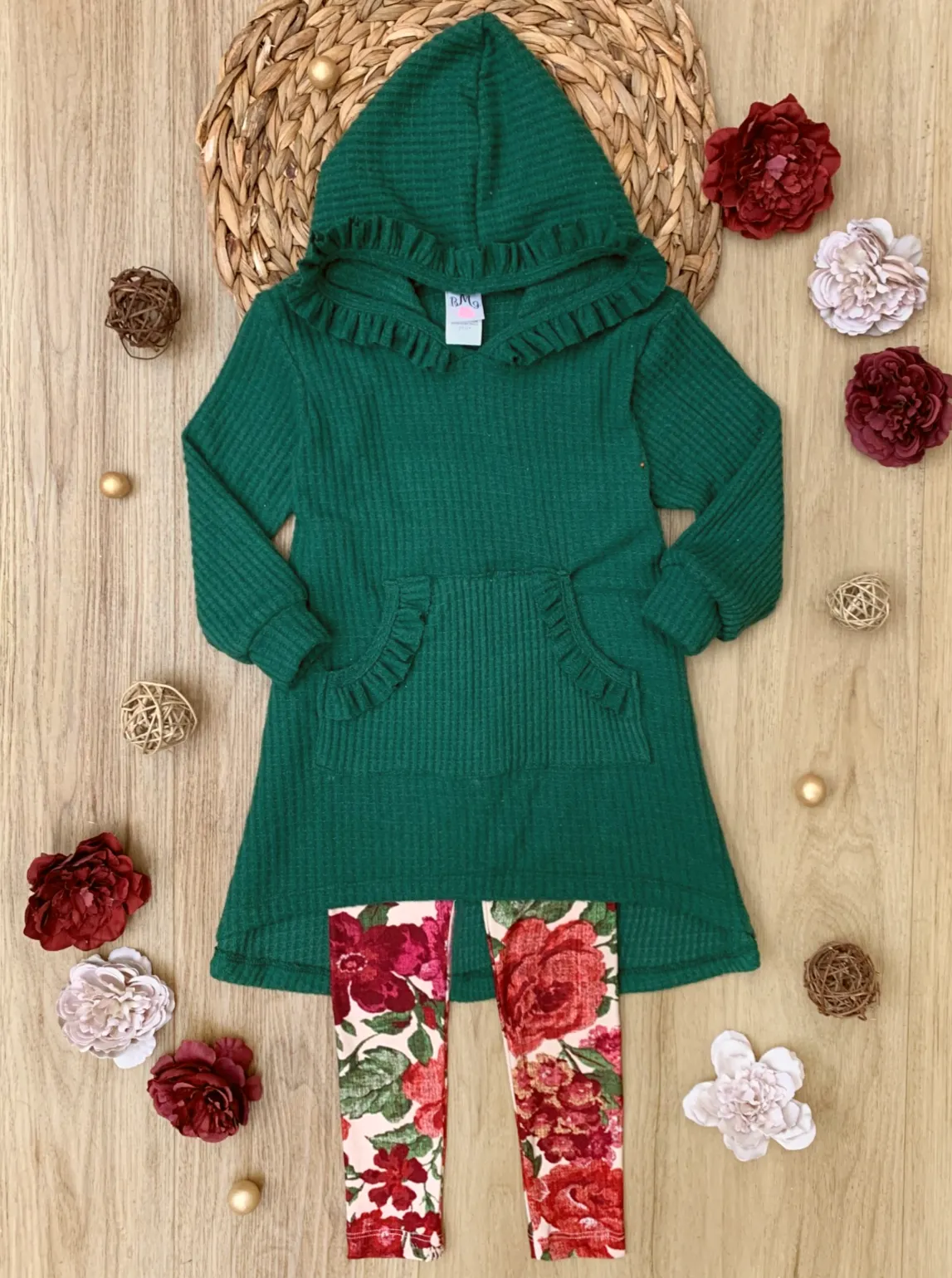 My Day Out Hooded Tunic And Floral Legging Set