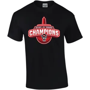 NC State Wolfpack TRT ACC Basketball 2024 Champions Black T-Shirt