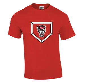 NC State Wolfpack Youth Red Wolfhead Homeplate Short Sleeve T-Shirt