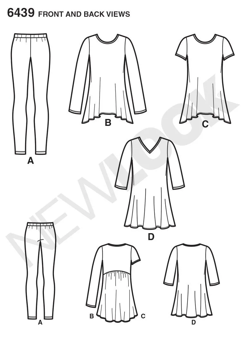NL6439 Misses' Knit Tunics with Leggings