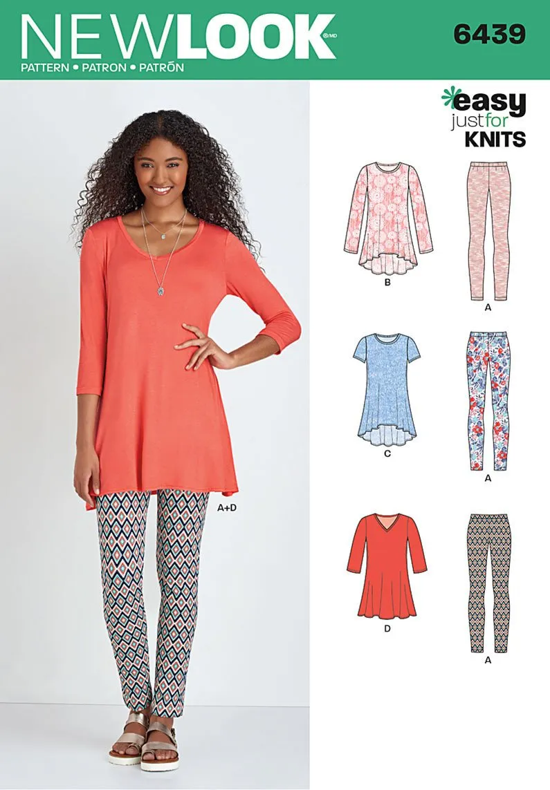 NL6439 Misses' Knit Tunics with Leggings