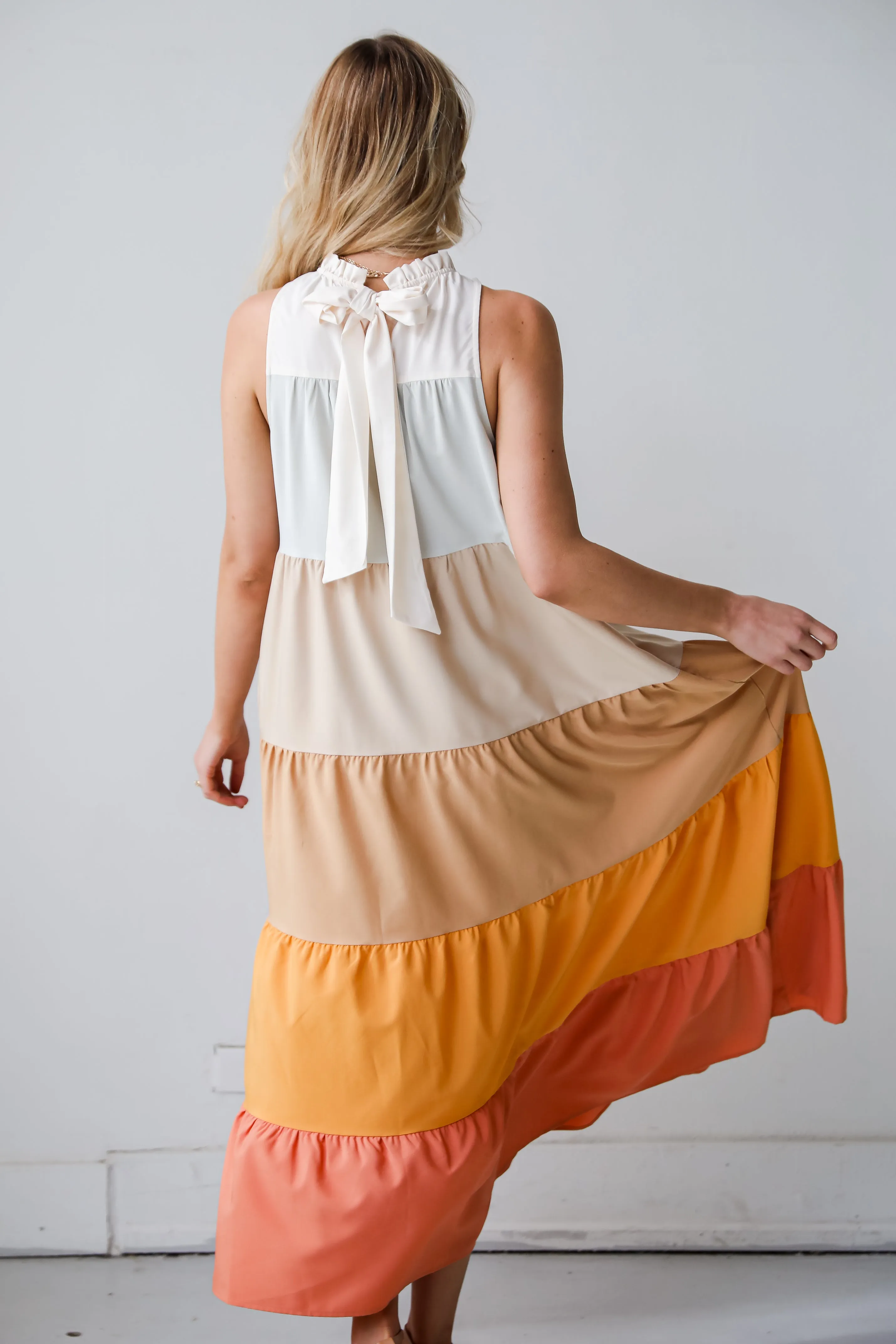 Ocean Skies Color Block Maxi Dress