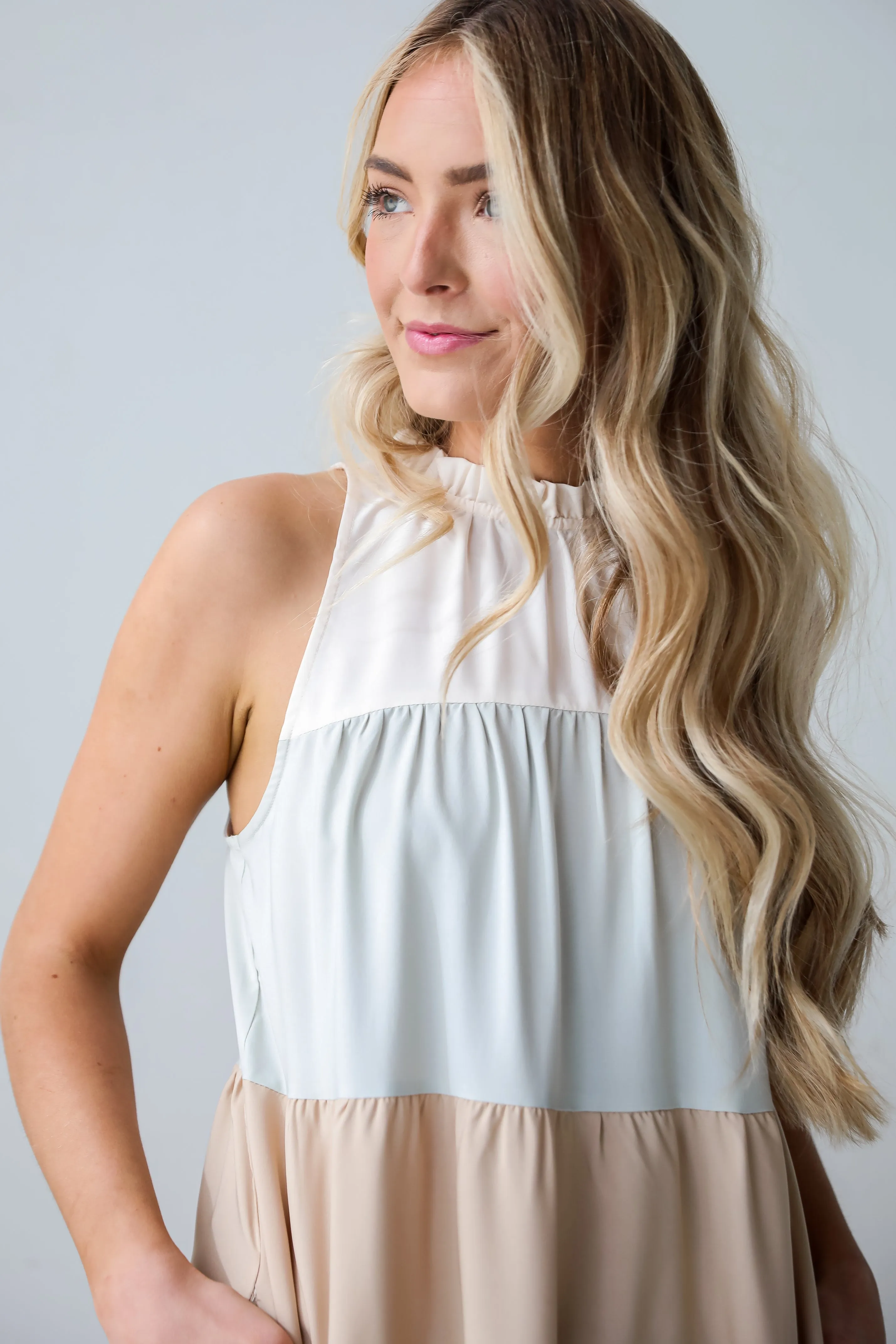 Ocean Skies Color Block Maxi Dress