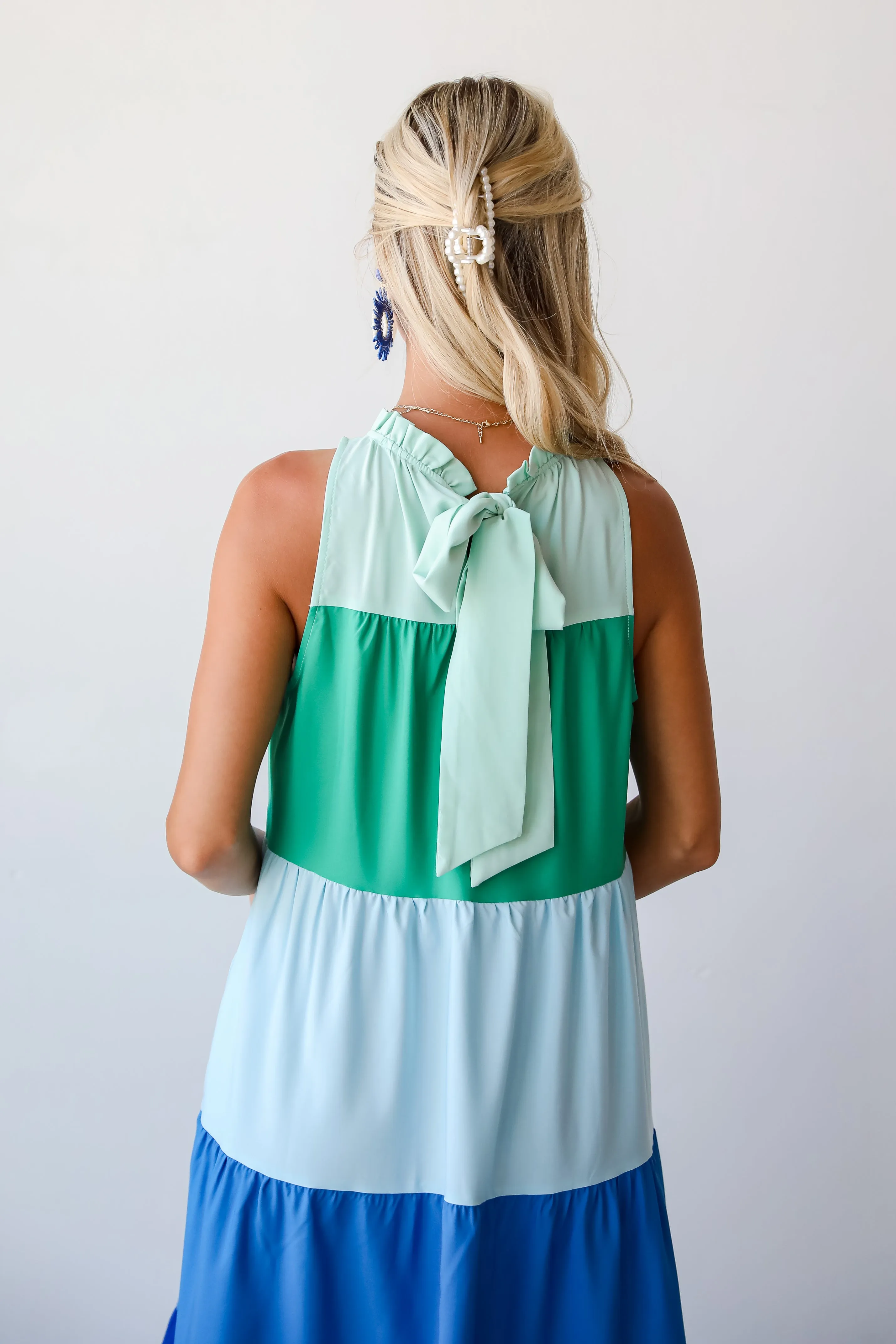 Ocean Skies Color Block Maxi Dress