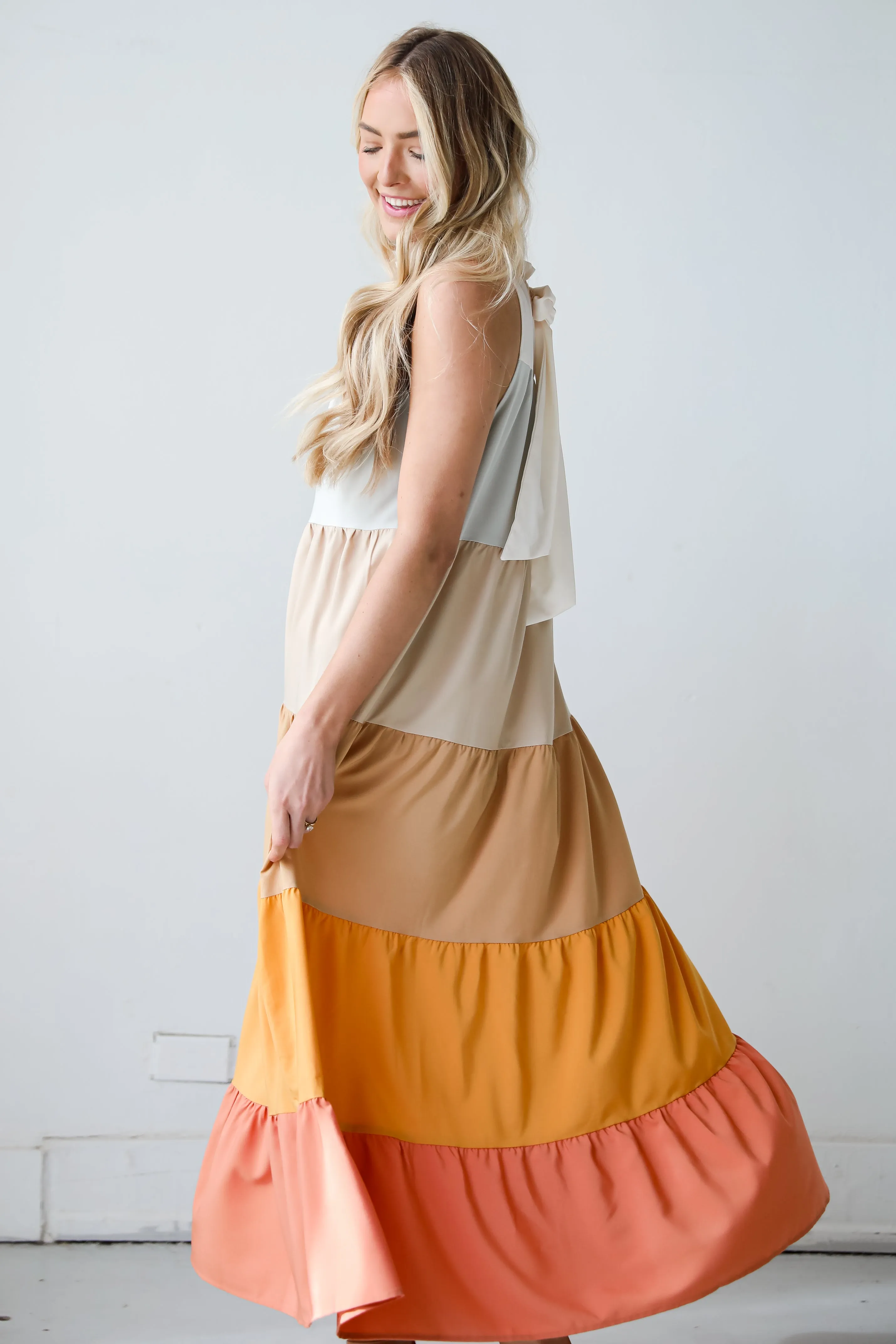 Ocean Skies Color Block Maxi Dress