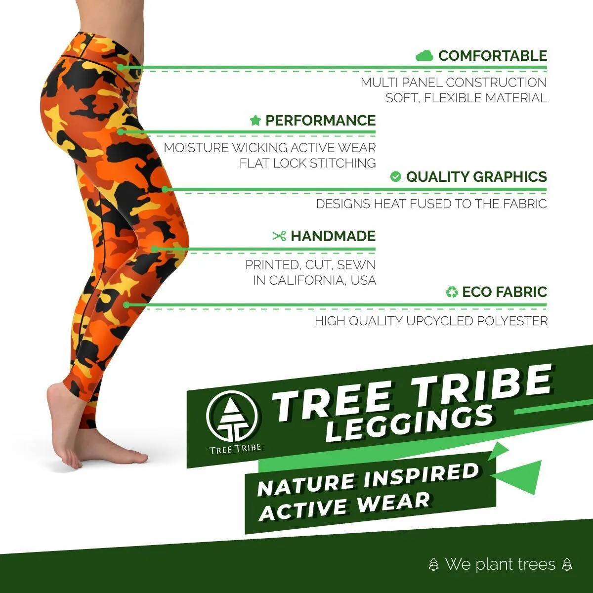 Orange Camo Leggings