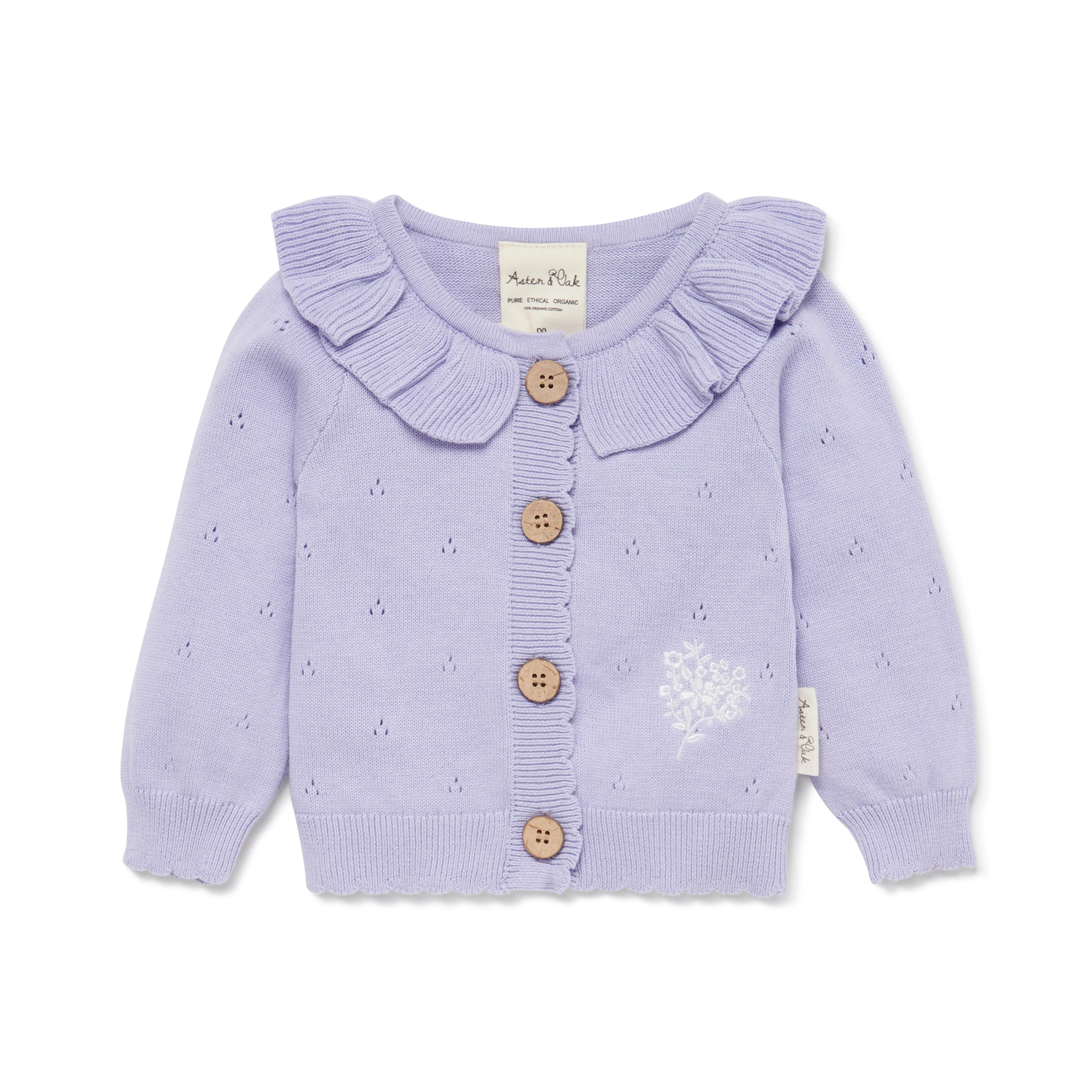 Organic Cotton Knit Cardigan | Lavender