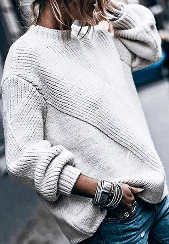 Over-sized White Sweater