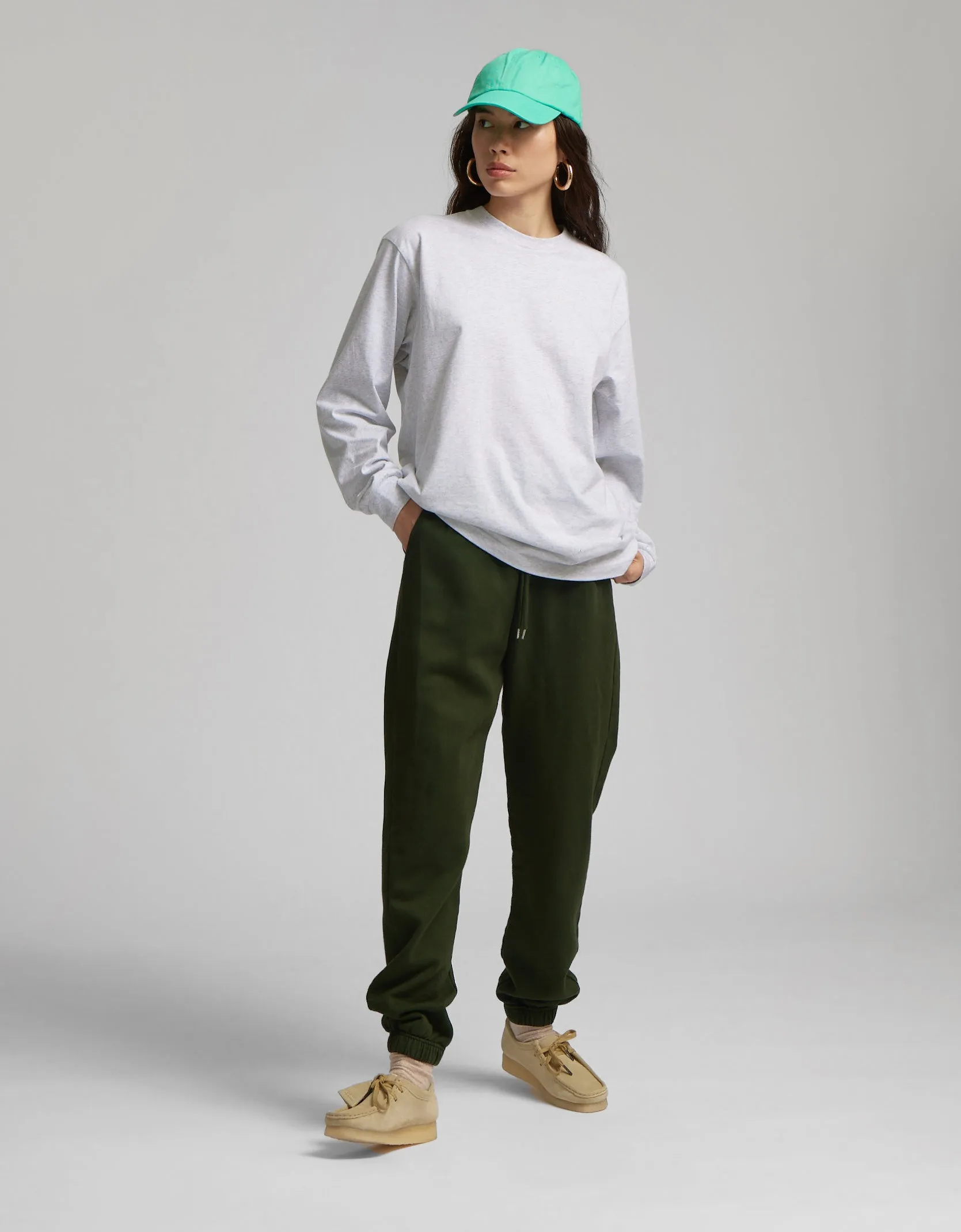 Oversized Organic LS T-shirt - Hunter Green