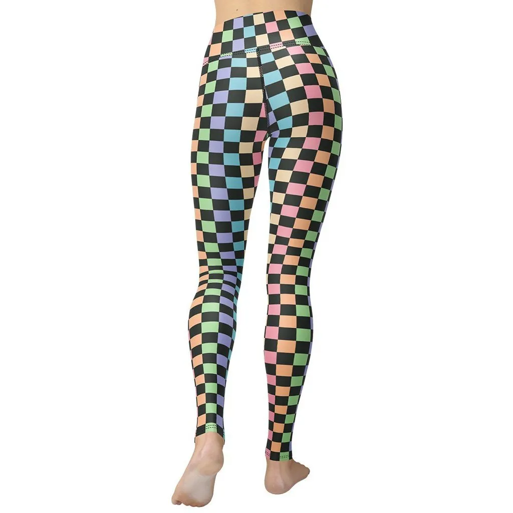 Pastel Checkerboard Yoga Leggings